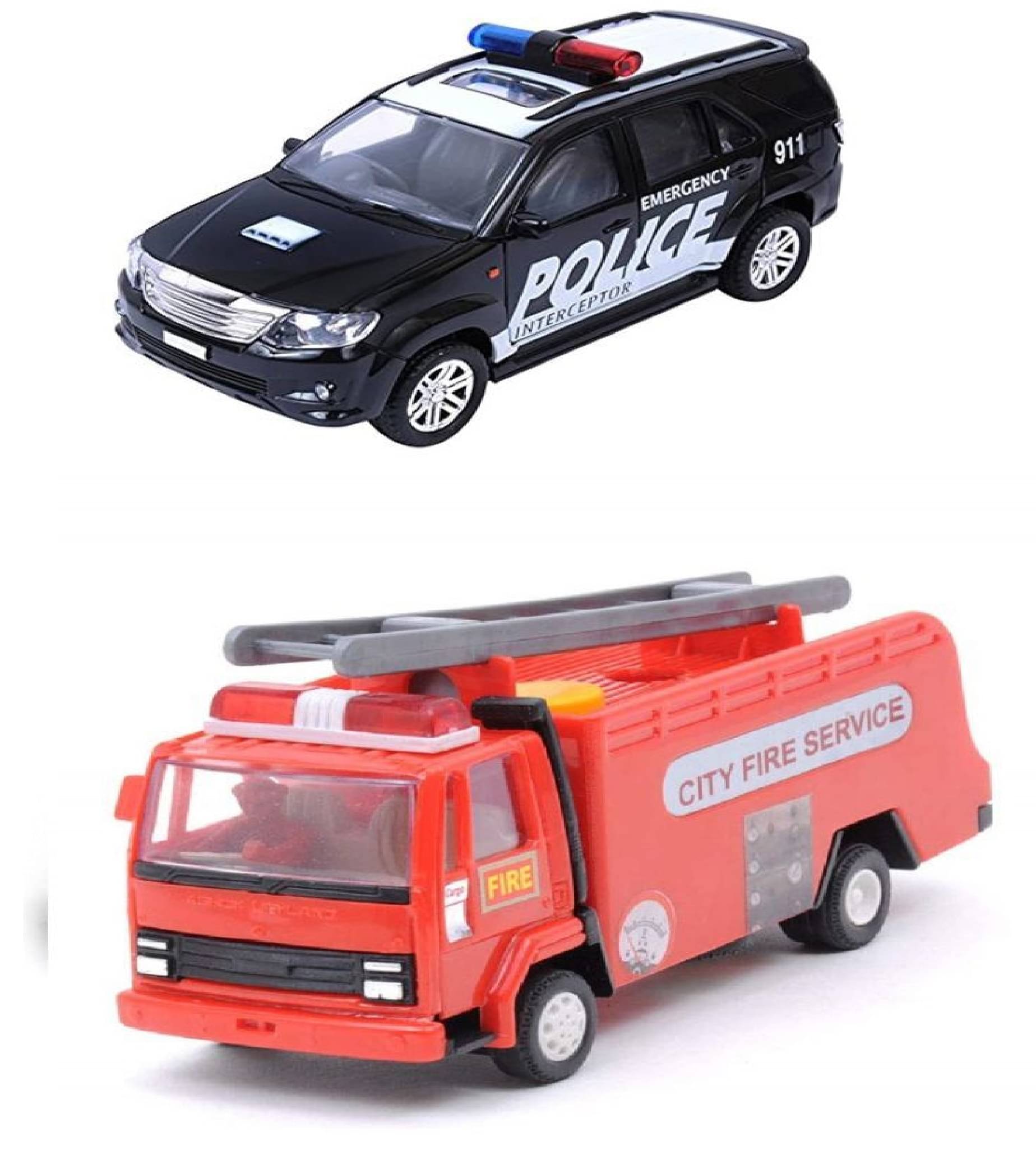     			Kidsaholic Combo of 2 Public Service vehicle ( Police & Fire Truck) (Multicolor, Pack of: 1)