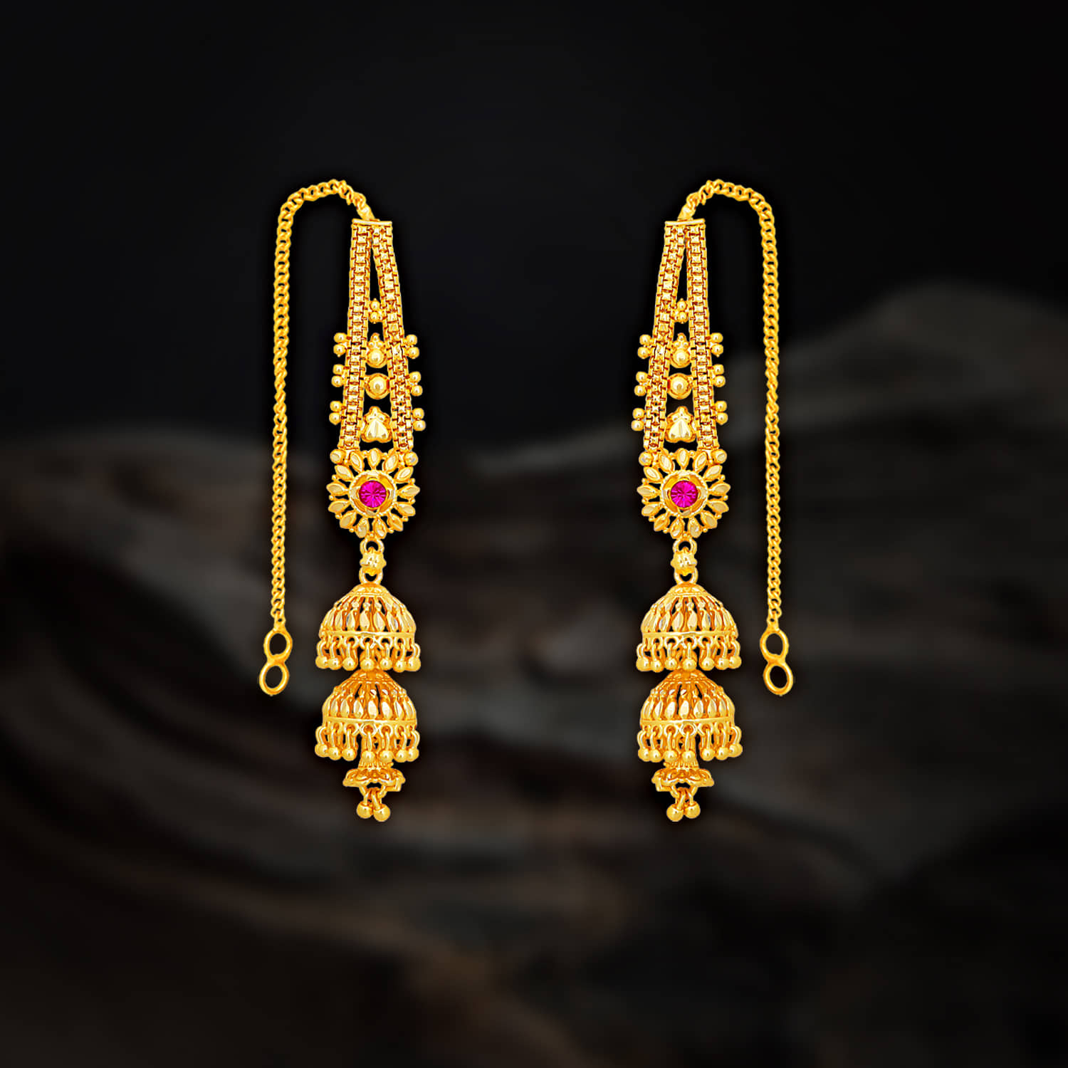 LUV FASHION Golden Jhumki Earrings ( Pack of 1 ) - Earrings | Buy online on ZillyBuy