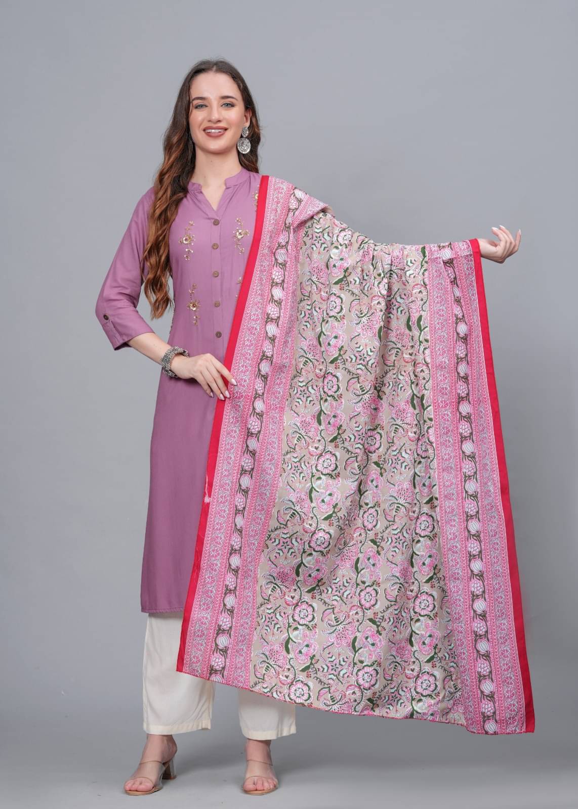 MAUKA Rayon Embellished Kurti With Palazzo Women's Stitched Salwar Suit - Purple ( Pack of 1 ) MAUKA Rayon Embellished Kurti With Palazzo Women's Stitched Salwar Suit - Purple ( Pack of 1 )