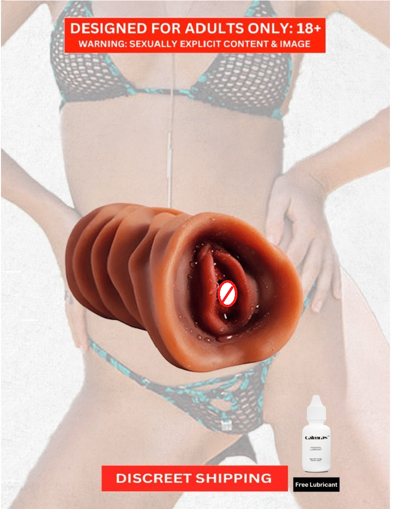 Male Masturbator Vaginal Flesh Pocket Pussy Light Sex Toy for Men Realistic Pocket Stroker- ROSY BROWN