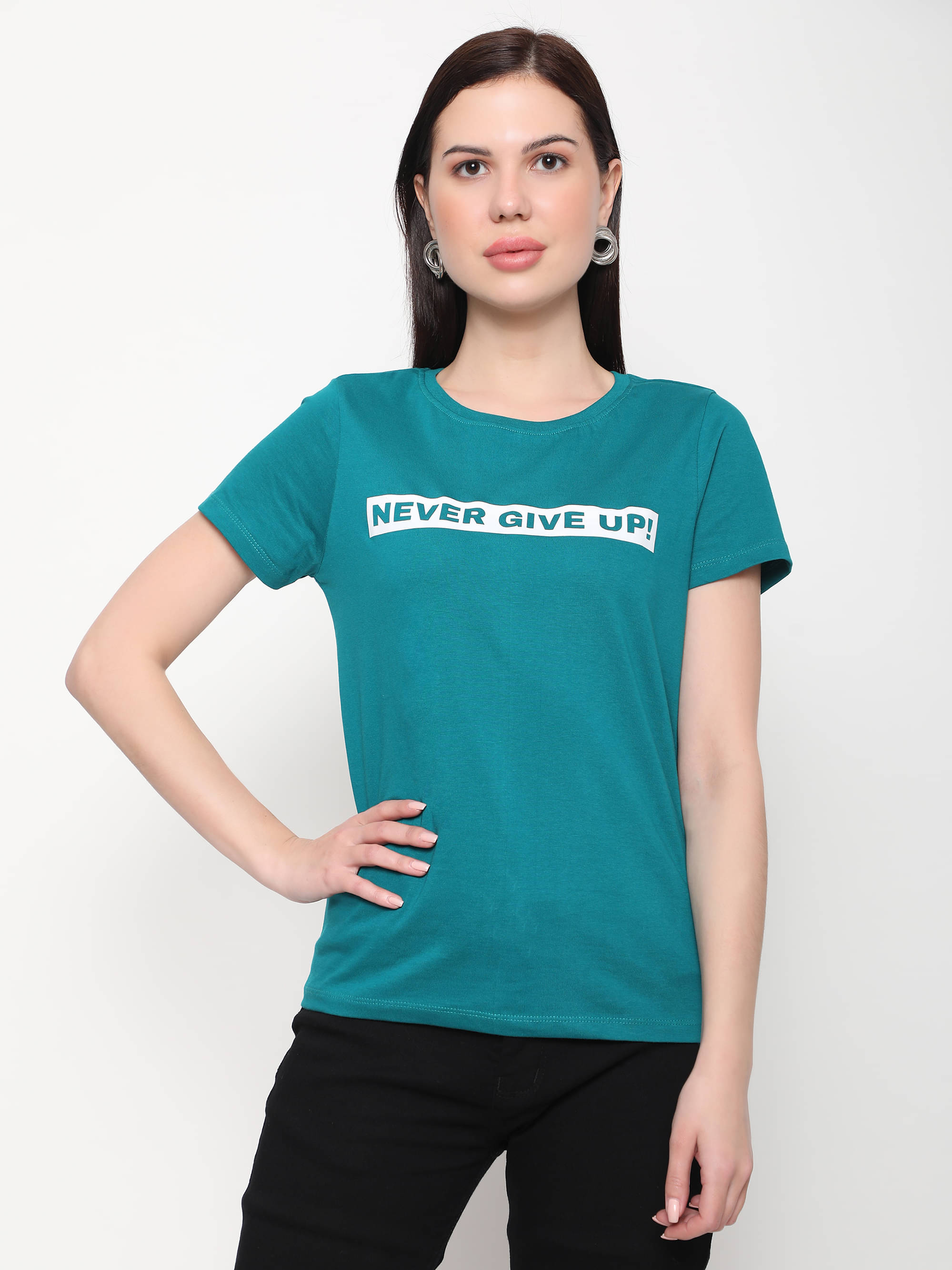     			Outflits Green Cotton Tees - Single