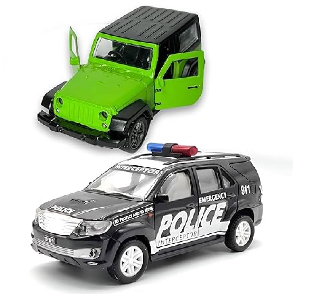 Police Interceptor Toyota Fortuner And Big Mahindra Thar Toy Cars Police Interceptor Toyota Fortuner And Big Mahindra Thar Toy Cars