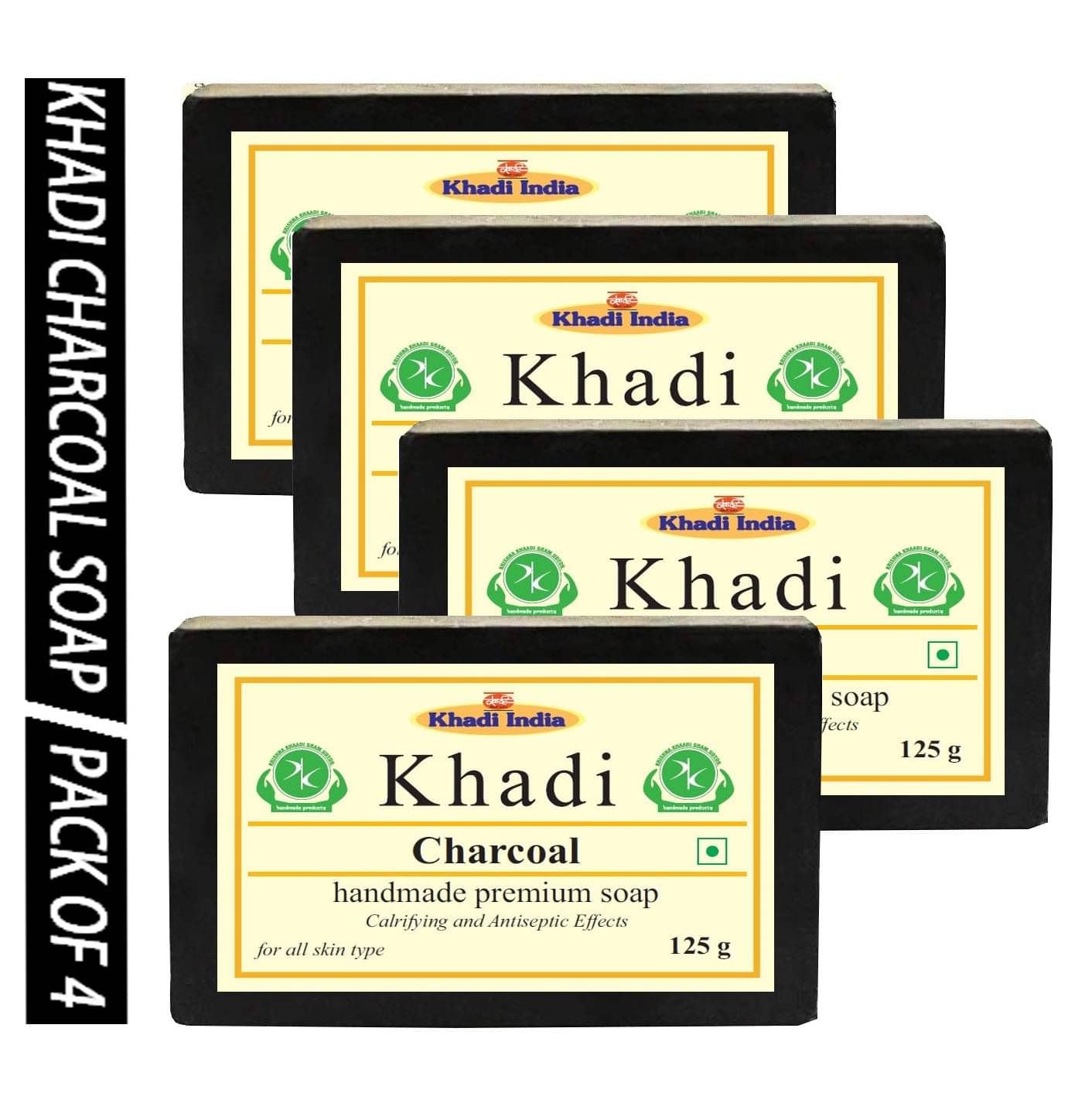     			Premium Khadi Freshness Charcoal Soap for All Skin Type ( Pack of 4 )