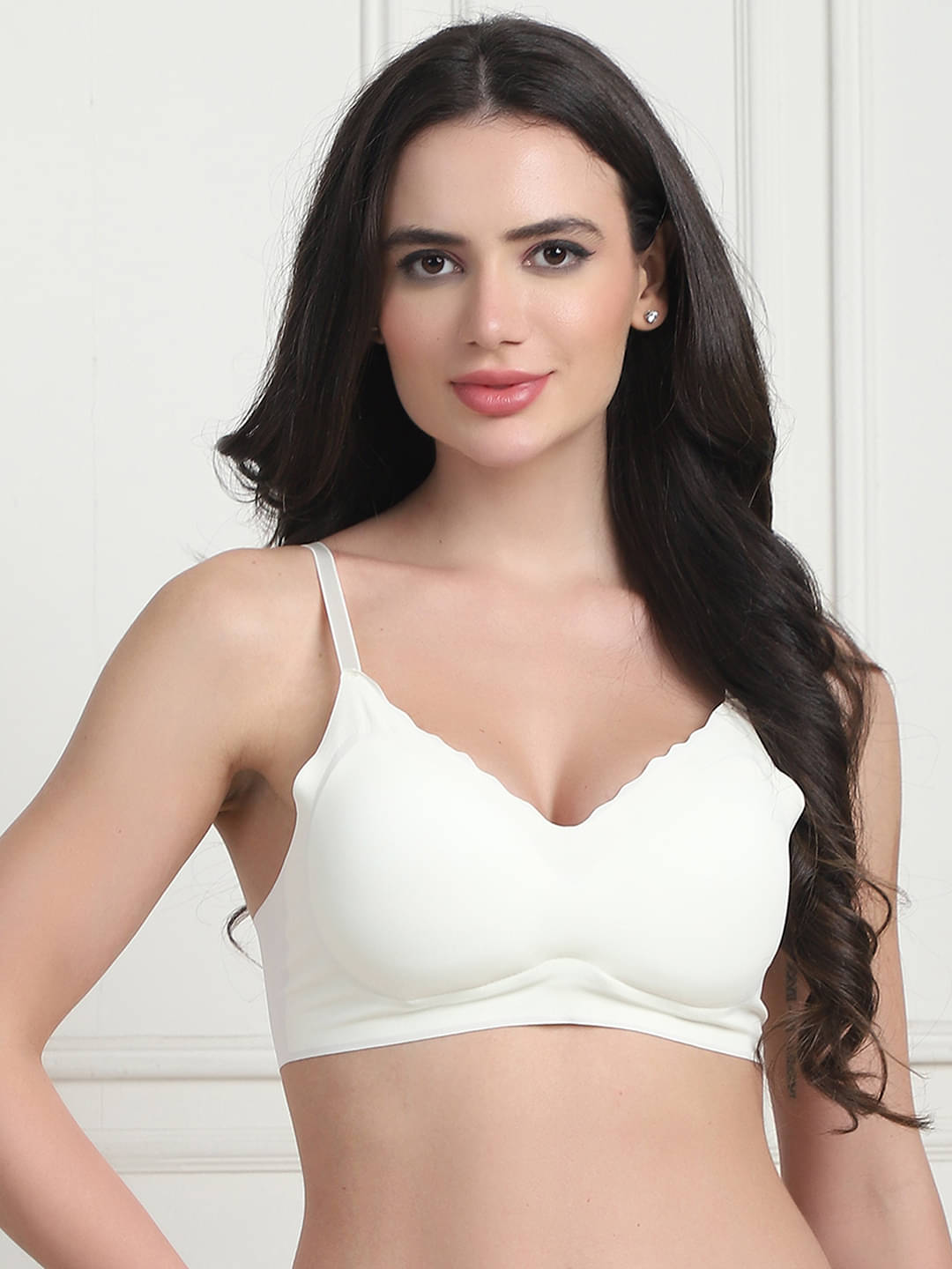 PrettyCat Nylon Lightly Padded Women's Everyday Bra ( Cream ) PC-BR-7029-CRM PrettyCat Nylon Lightly Padded Women's Everyday Bra ( Cream ) PC-BR-7029-CRM