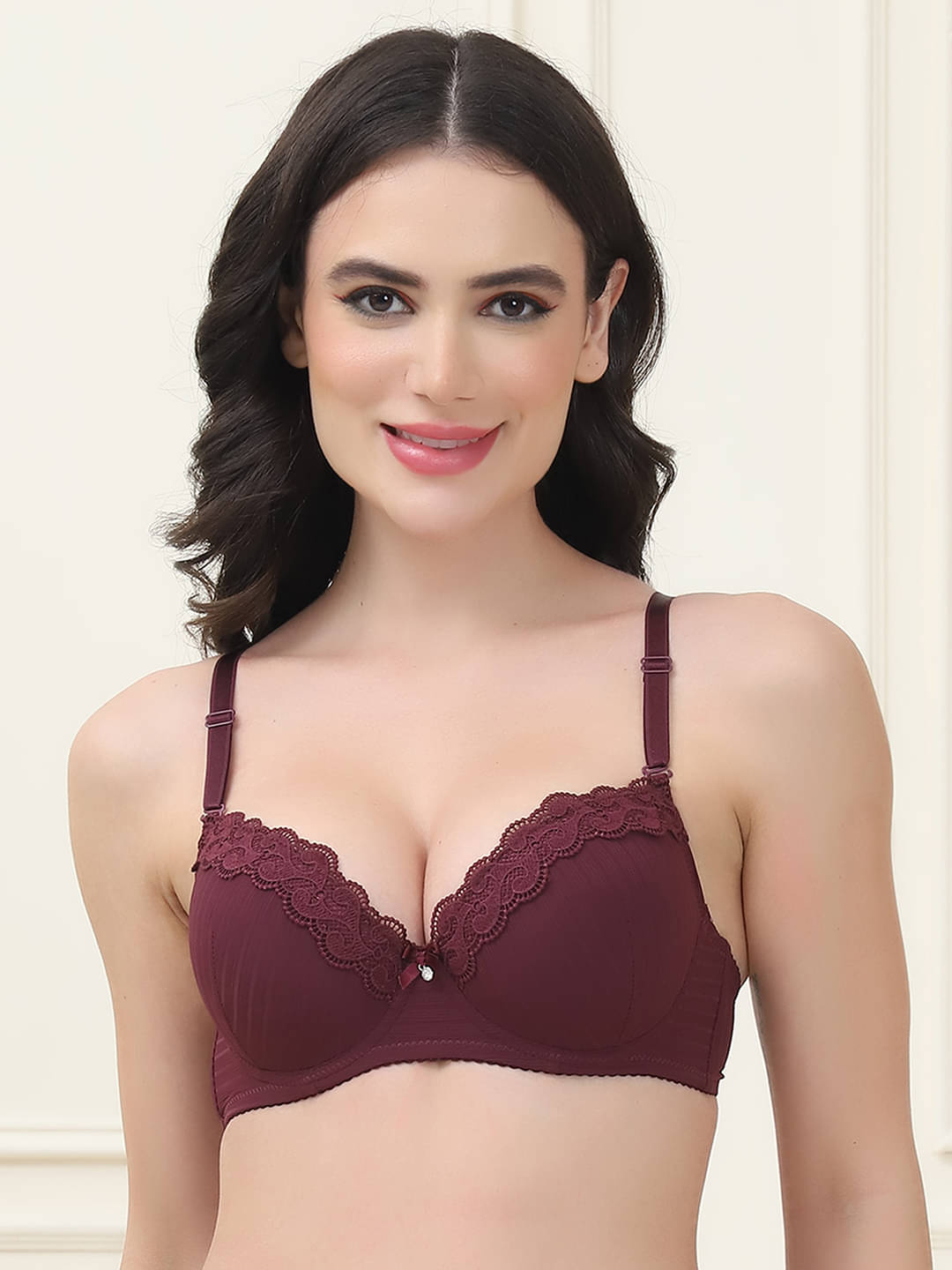 PrettyCat Pack of 1 Polyester Lightly Padded Women's T-Shirt Bra ( Coffee ) PC-BR-7051-D BRN PrettyCat Pack of 1 Polyester Lightly Padded Women's T-Shirt Bra ( Coffee ) PC-BR-7051-D BRN