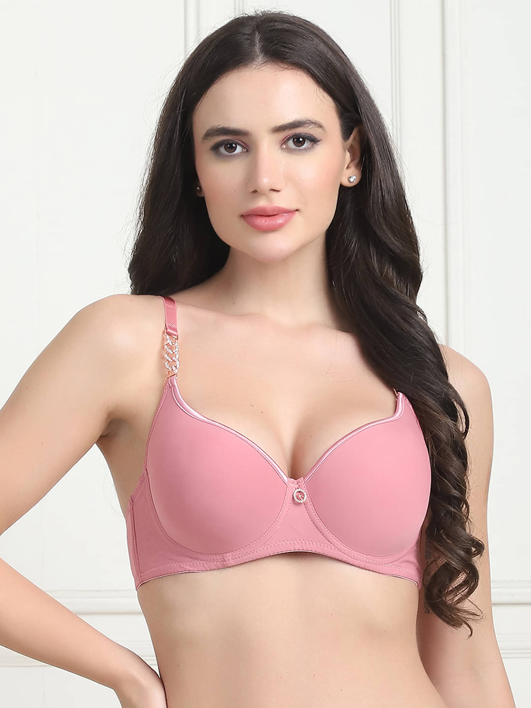 PrettyCat Polyester Lightly Padded Women's T-Shirt Bra ( Pink ) PC-BR-7047-PNK PrettyCat Polyester Lightly Padded Women's T-Shirt Bra ( Pink ) PC-BR-7047-PNK