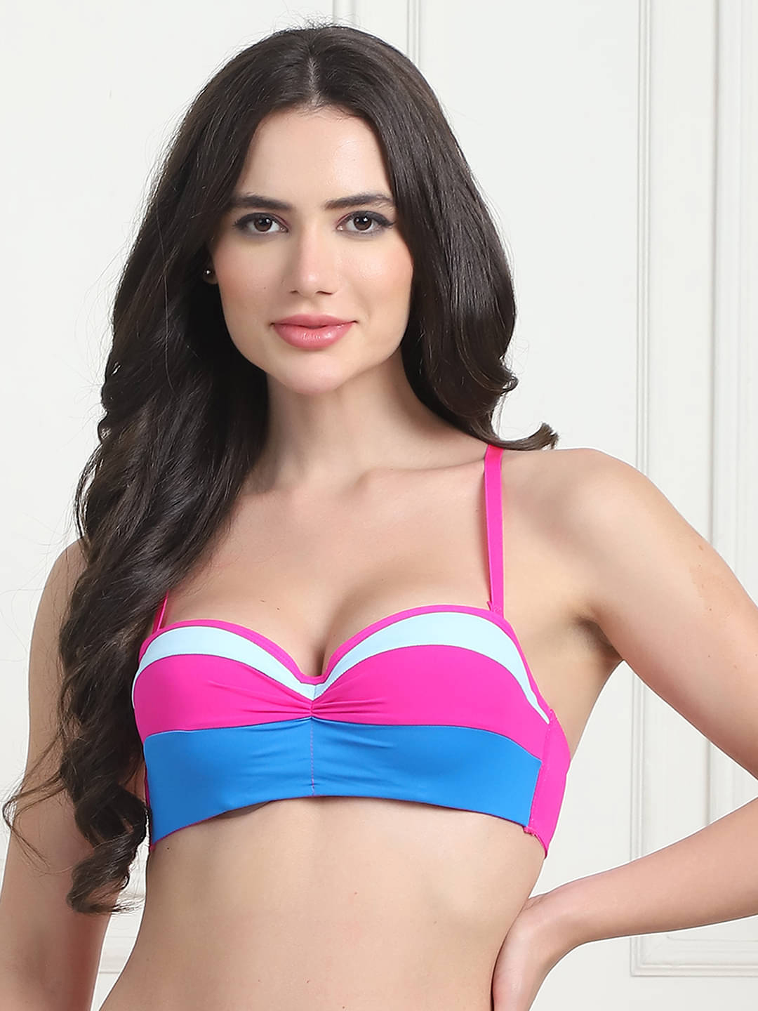 PrettyCat Polyester Lightly Padded Women's Balconette Bra ( Pink ) PC-BR-7043-PNK     			PrettyCat Polyester Lightly Padded Women's Balconette Bra ( Pink ) PC-BR-7043-PNK
