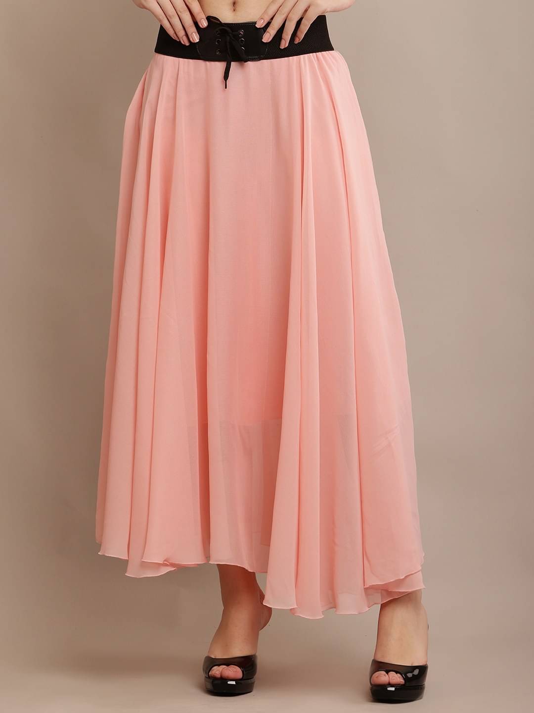 RC NEOEN Peach Georgette Women's Flared Skirt ( Pack of 1 ) RC NEOEN Peach Georgette Women's Flared Skirt ( Pack of 1 )