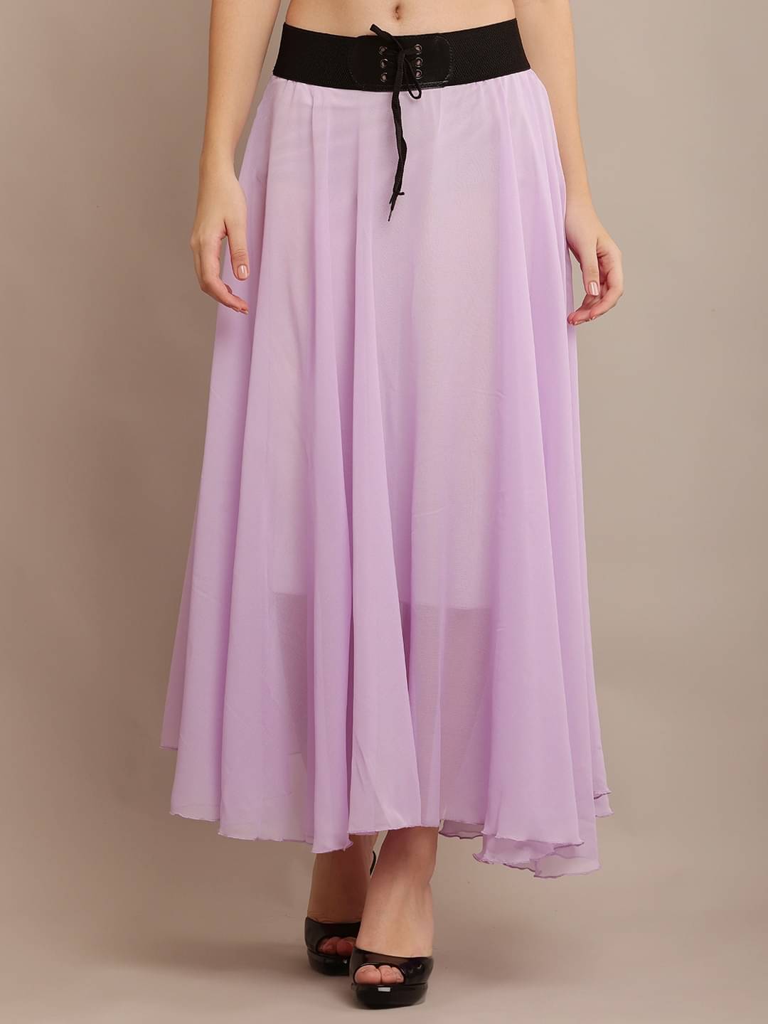 RC NEOEN Purple Georgette Women's Flared Skirt ( Pack of 1 )     			RC NEOEN Purple Georgette Women's Flared Skirt ( Pack of 1 )