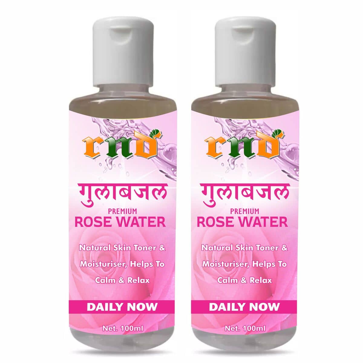 Pure Rose Water for excellent Cleanser face, skin soft, smooth and glowing (Pack of 2) Men & Women