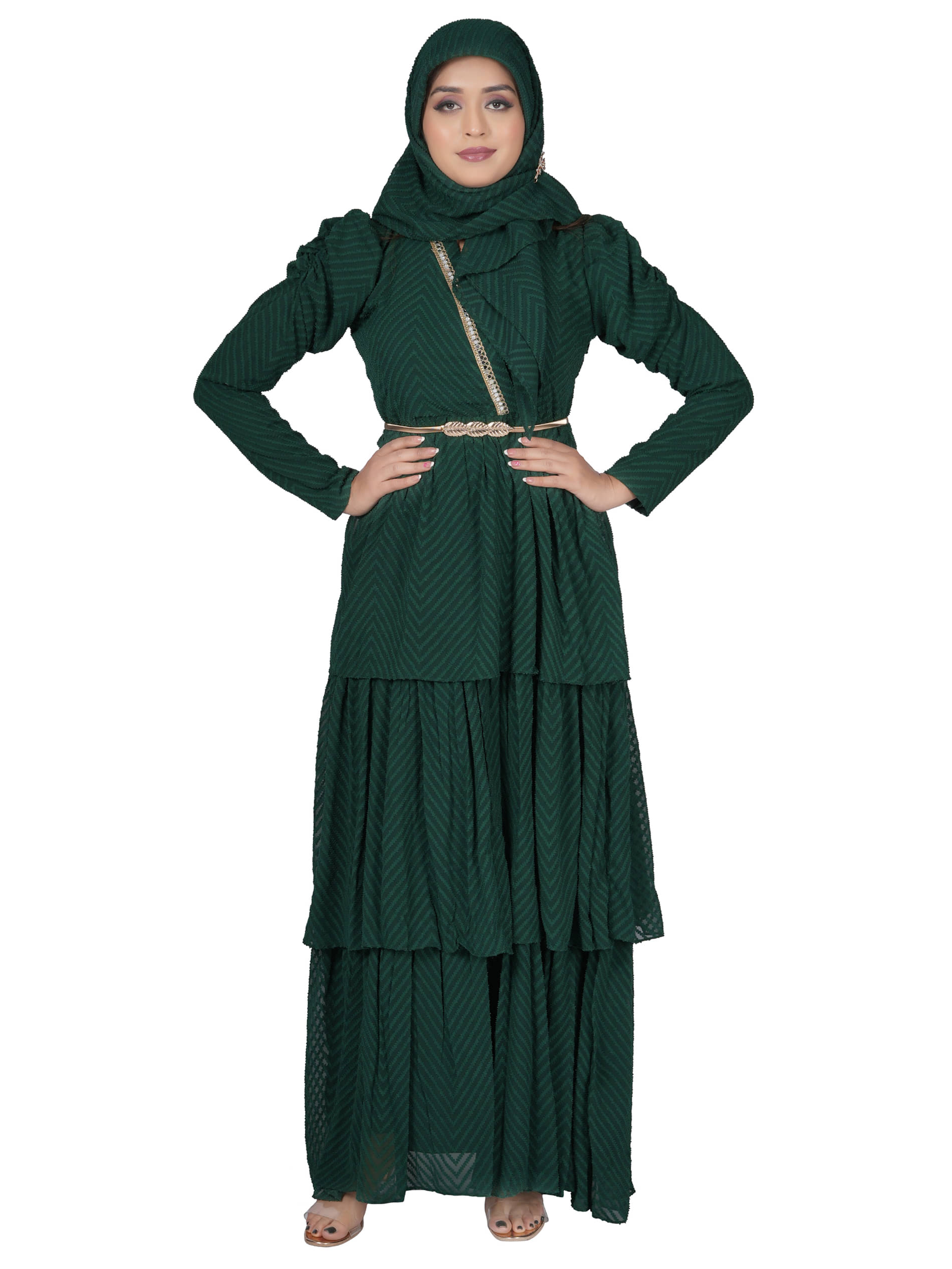     			SARINKU Green Georgette Stitched Burqas without Hijab - Single