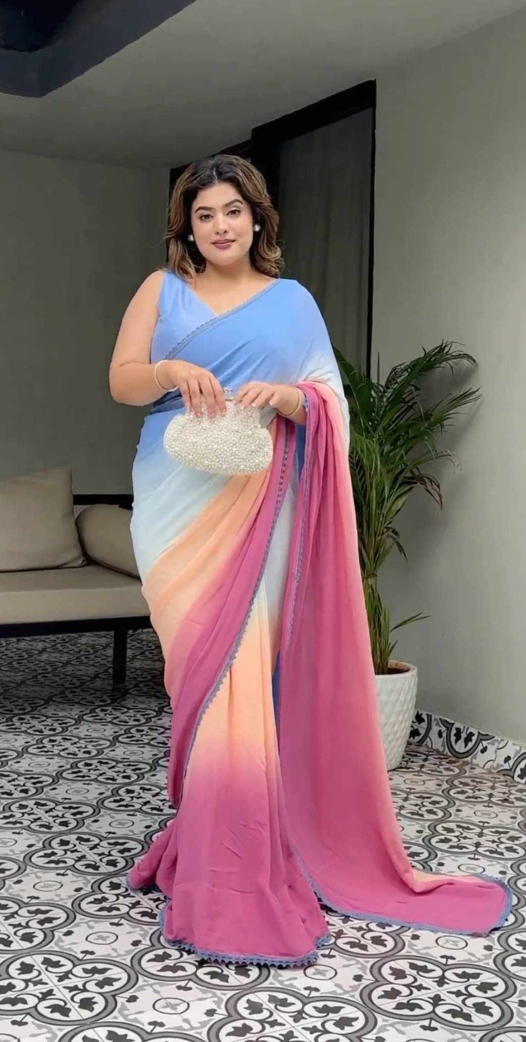 Sidhidata Georgette Dyed Saree With Unstitched Blouse Piece ( Multicolor ) Sidhidata Georgette Dyed Saree With Unstitched Blouse Piece ( Multicolor )
