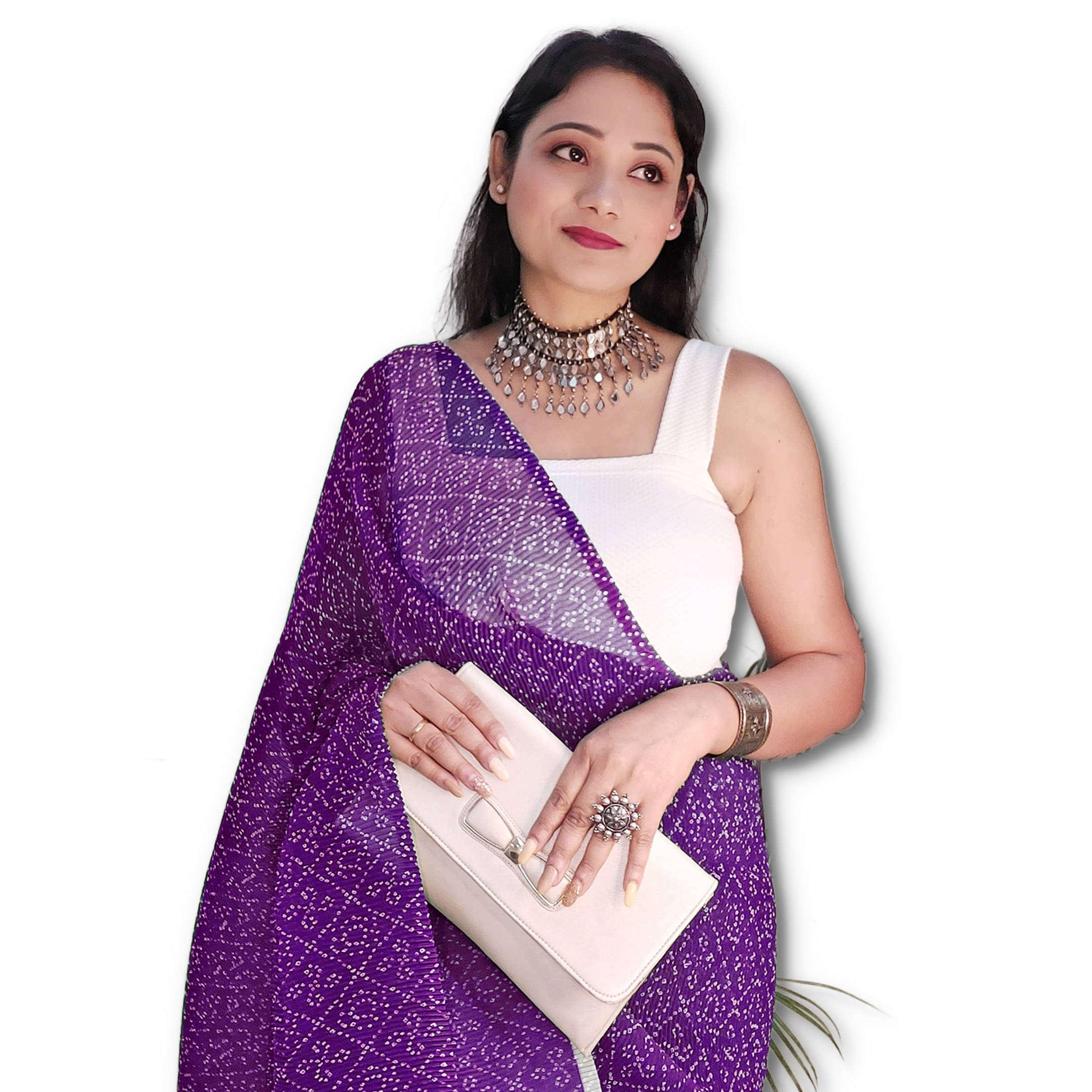 Sidhidata Georgette Printed Saree With Unstitched Blouse Piece ( Purple ) Sidhidata Georgette Printed Saree With Unstitched Blouse Piece ( Purple )