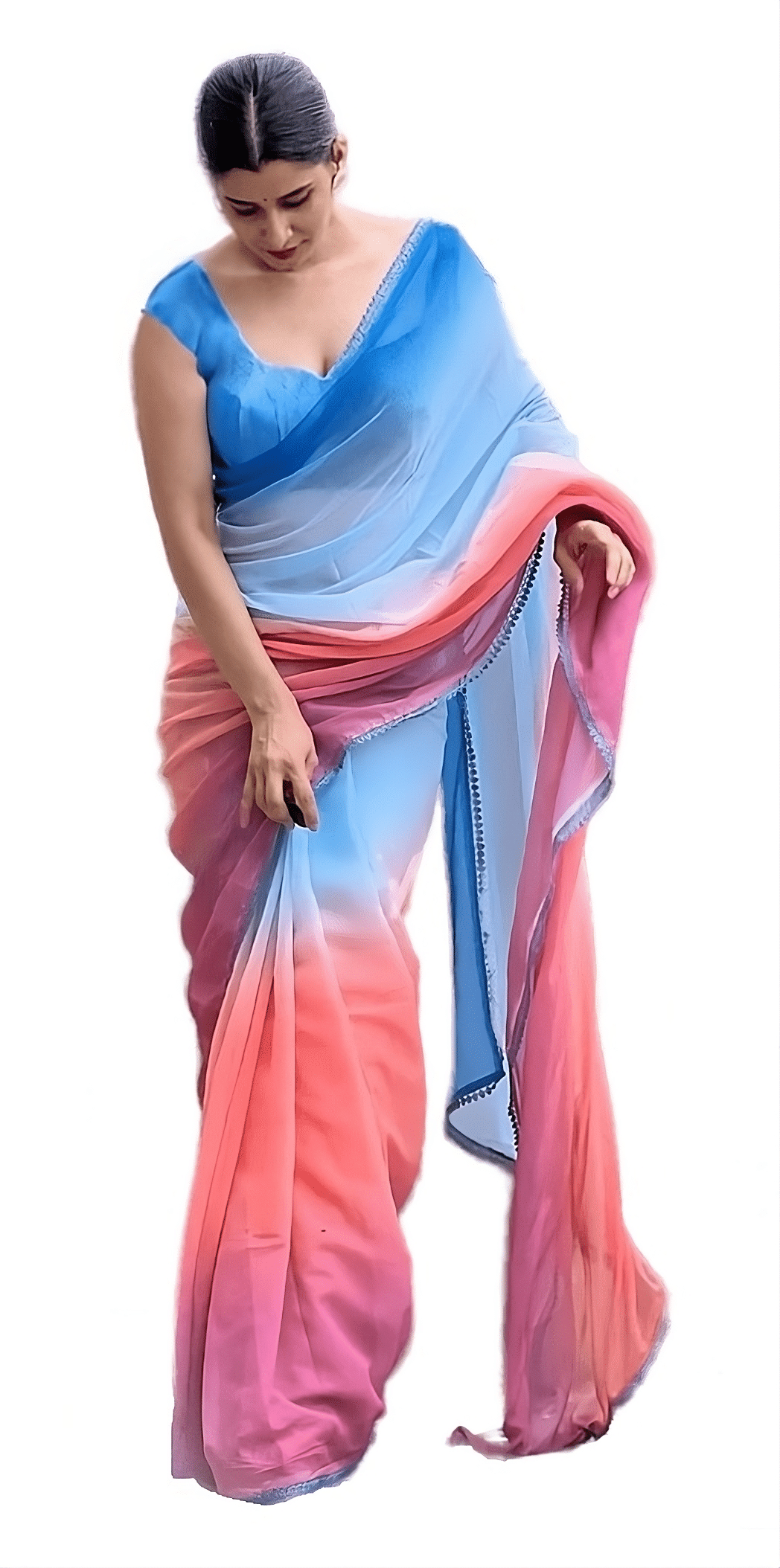 Sidhidata Georgette Printed Saree With Unstitched Blouse Piece ( Multicolor ) Sidhidata Georgette Printed Saree With Unstitched Blouse Piece ( Multicolor )