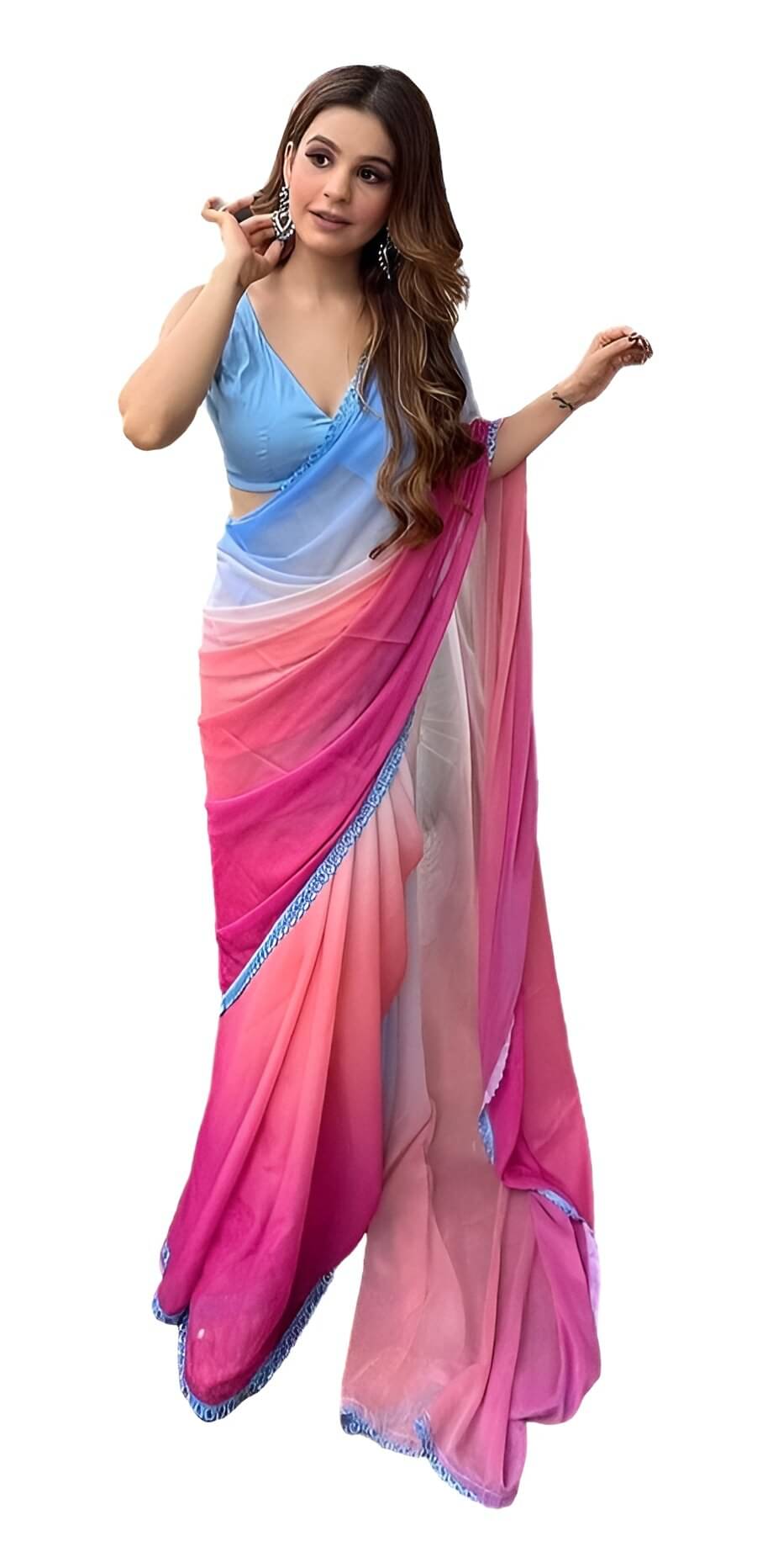 Sidhidata Georgette Printed Saree With Unstitched Blouse Piece ( Multicolor ) Sidhidata Georgette Printed Saree With Unstitched Blouse Piece ( Multicolor )