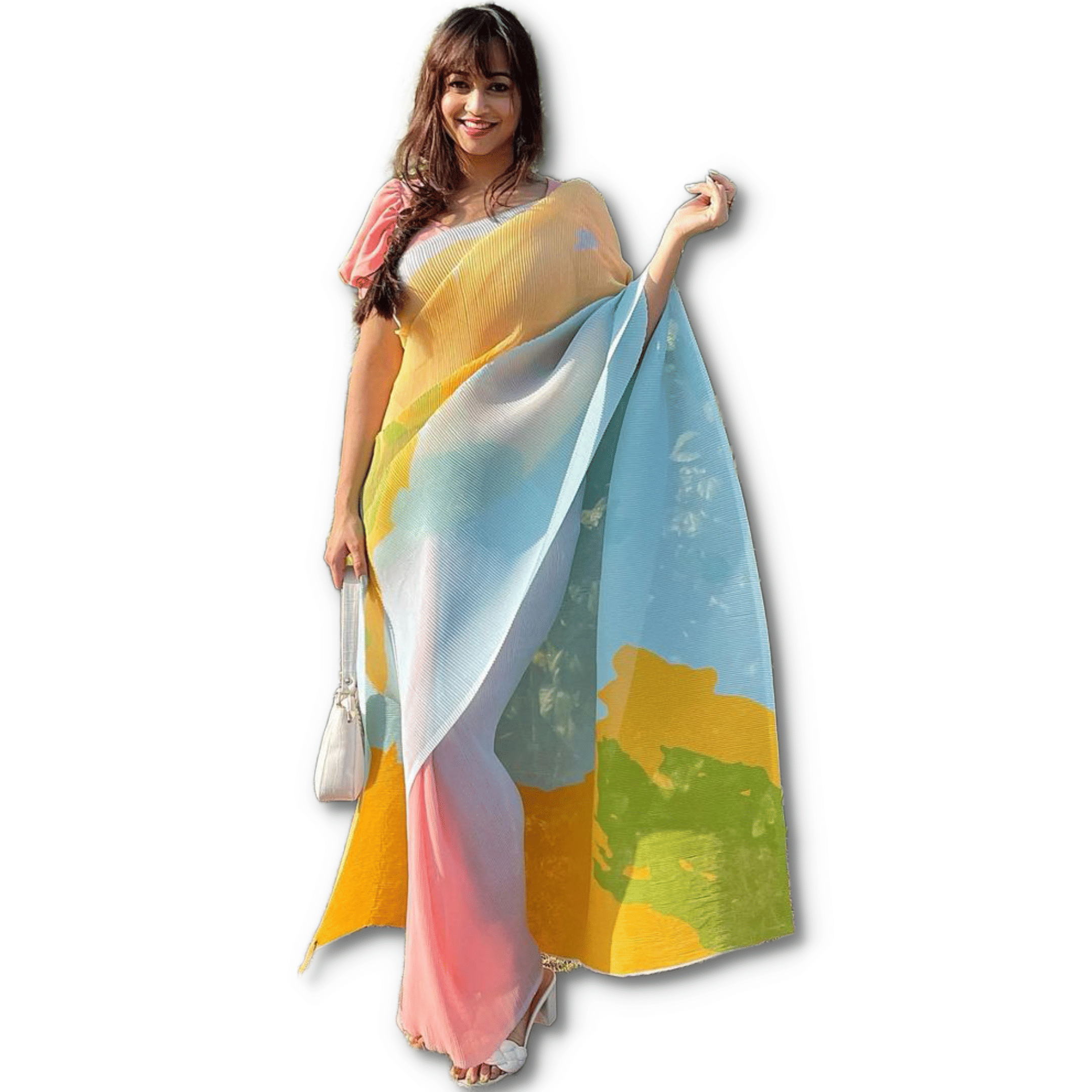 Sidhidata Georgette Printed Saree With Unstitched Blouse Piece ( Multicolor ) Sidhidata Georgette Printed Saree With Unstitched Blouse Piece ( Multicolor )