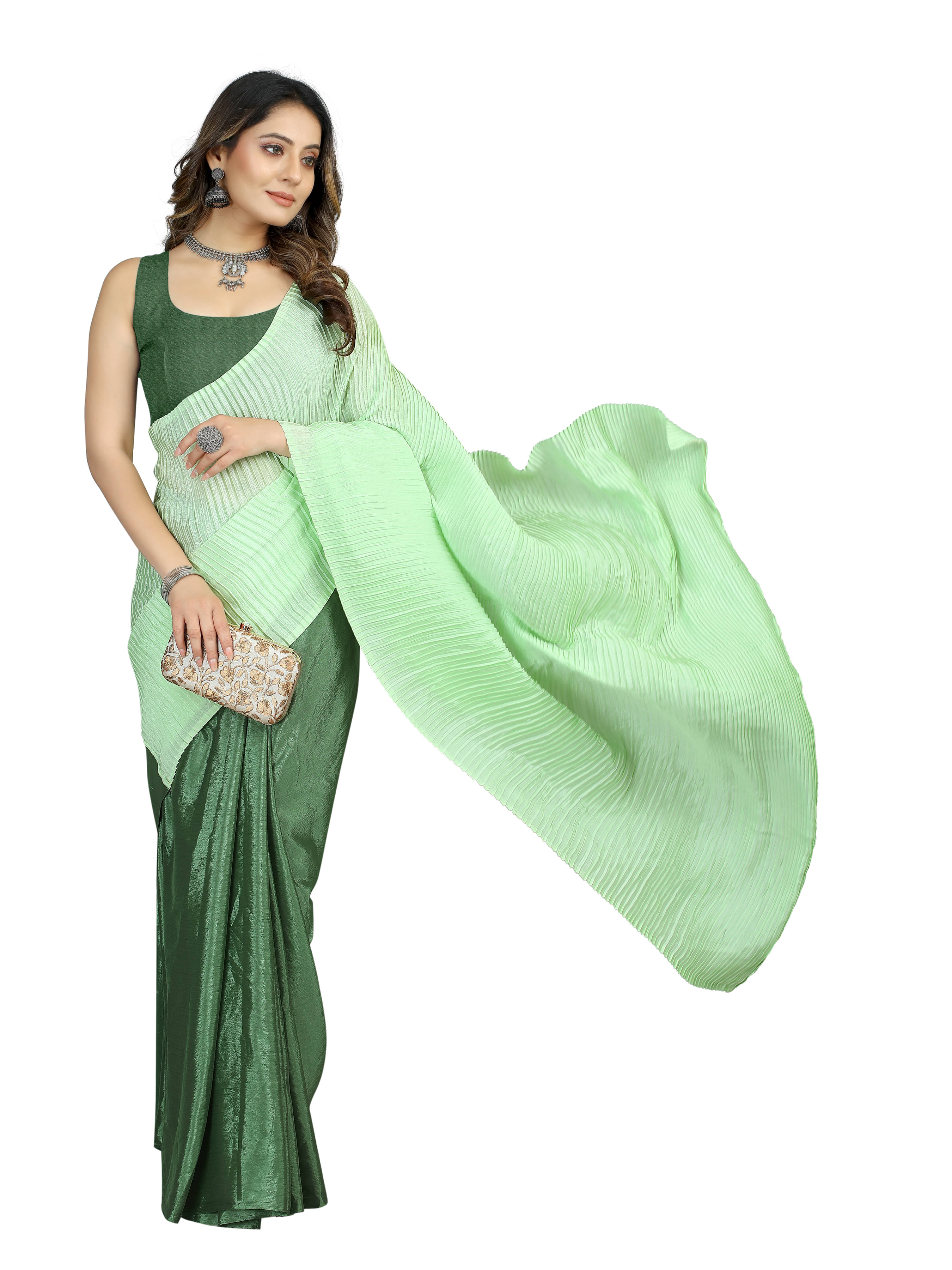 Sidhidata Synthetic Self Design Saree With Unstitched Blouse Piece ( Light Green ) Sidhidata Synthetic Self Design Saree With Unstitched Blouse Piece ( Light Green )