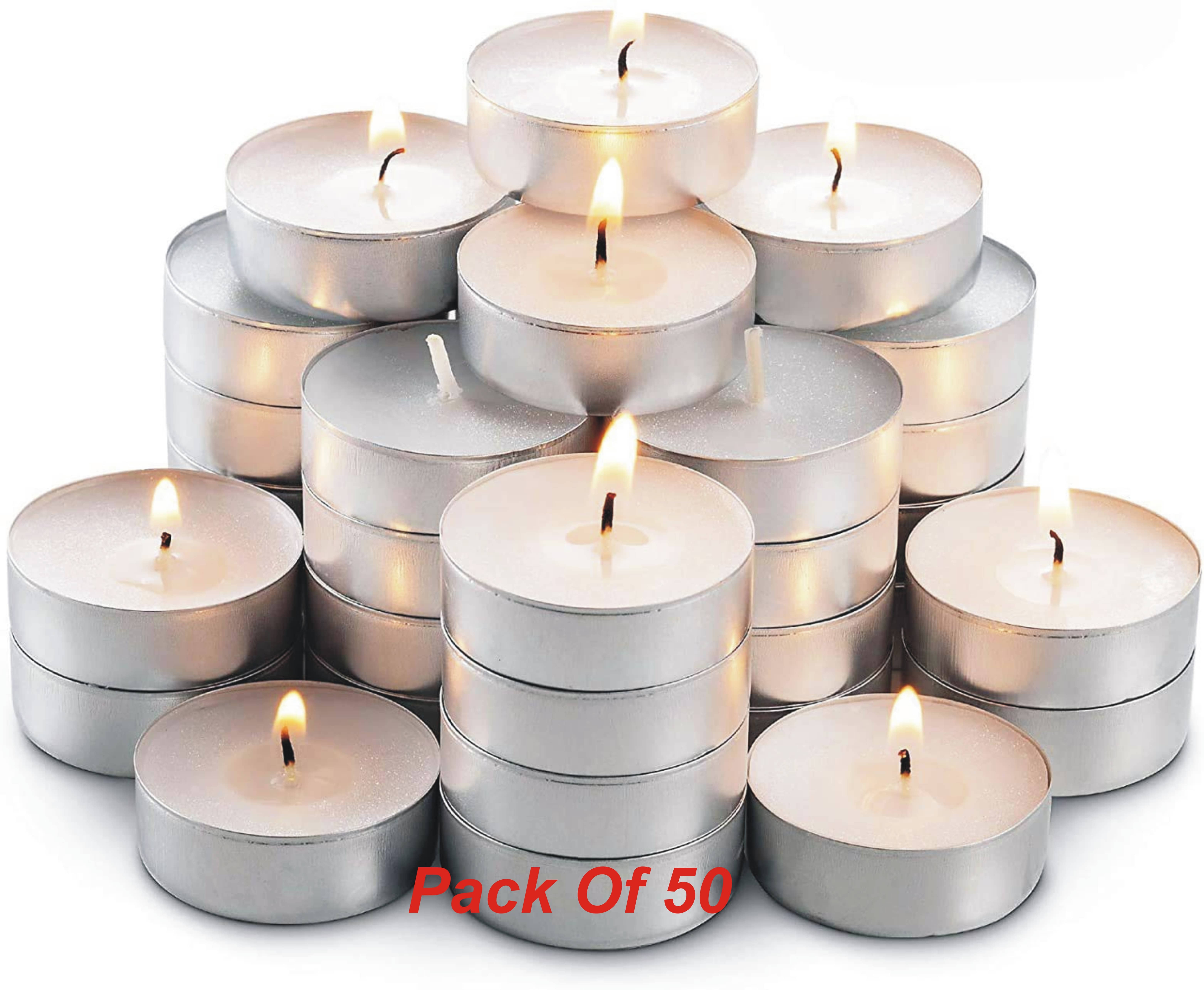 Somil White Unscented Wax Tea Light Candle 3 cm ( Pack of 50 )