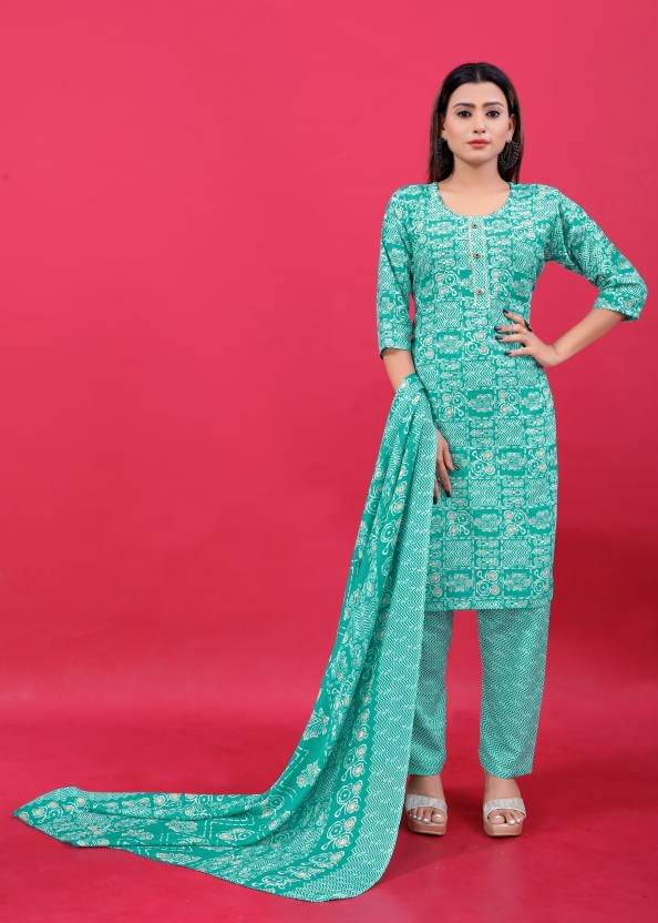 THE PRIVATE LABLE Cotton Printed Kurti With Pants Women's Stitched Salwar Suit - Navy Blue ( Pack of 1 ) THE PRIVATE LABLE Cotton Printed Kurti With Pants Women's Stitched Salwar Suit - Navy Blue ( Pack of 1 )