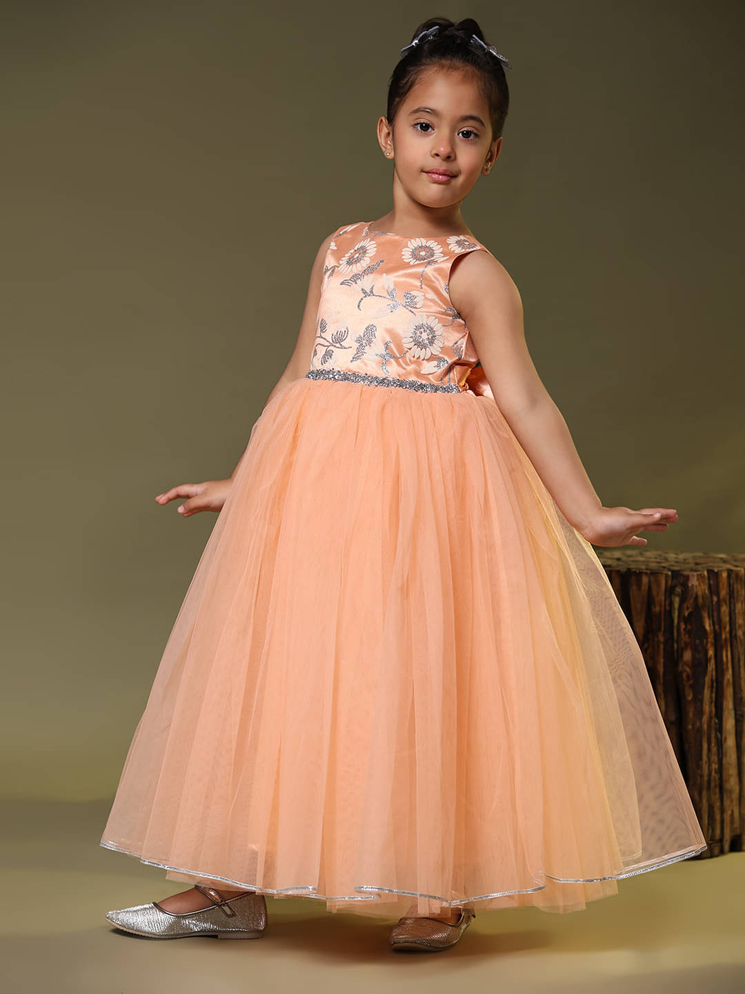 Toy Balloon Kids Net Gown For Girls ( Pack of 1 , Orange ) Toy Balloon Kids Net Gown For Girls ( Pack of 1 , Orange )