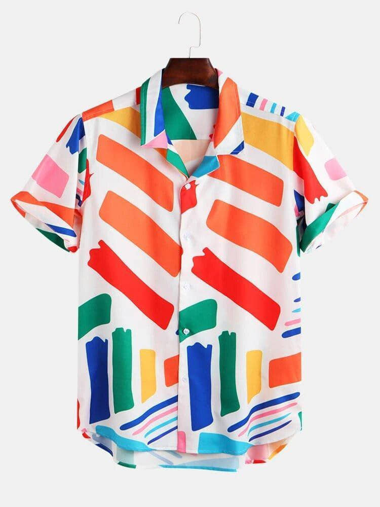 Vaani Creation Cotton Blend Regular Fit Colorblock Half Sleeves Men's Casual Shirt - Multicolor ( Pack of 1 )