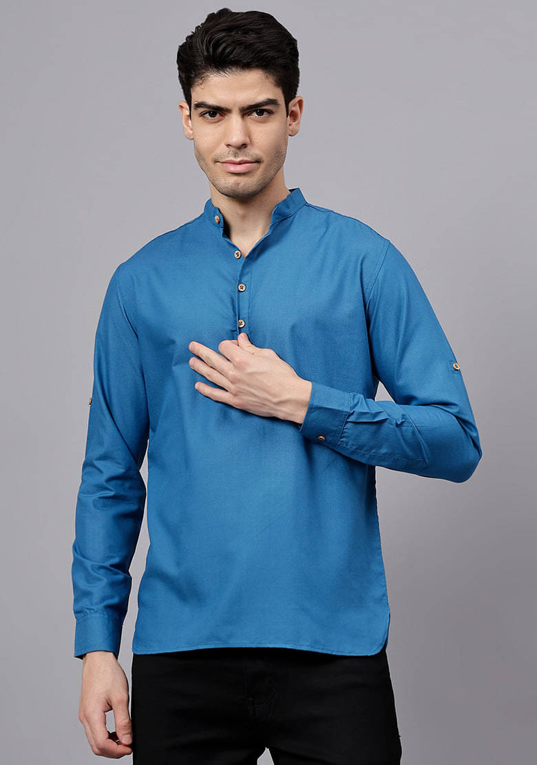 Vida Loca Blue Cotton Blend Men's Regular Kurta ( Pack of 1 )     			Vida Loca Blue Cotton Blend Men's Regular Kurta ( Pack of 1 )
