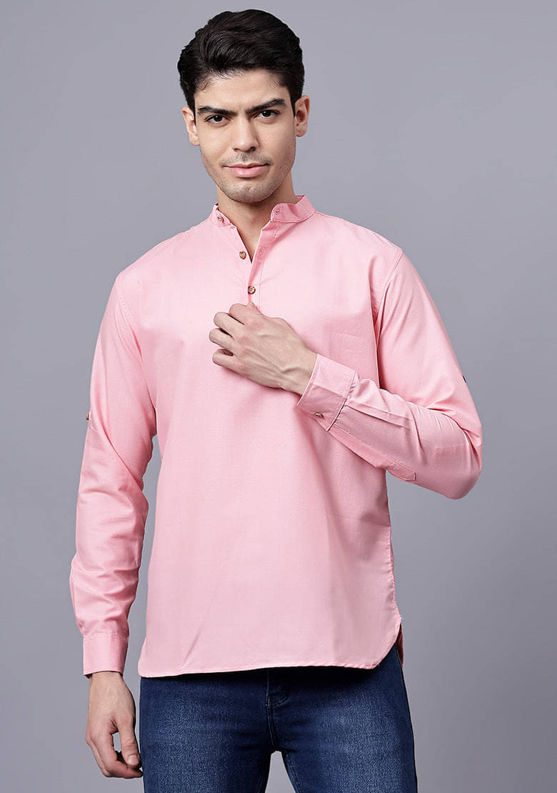     			Vida Loca Peach Cotton Blend Men's Regular Kurta ( Pack of 1 )