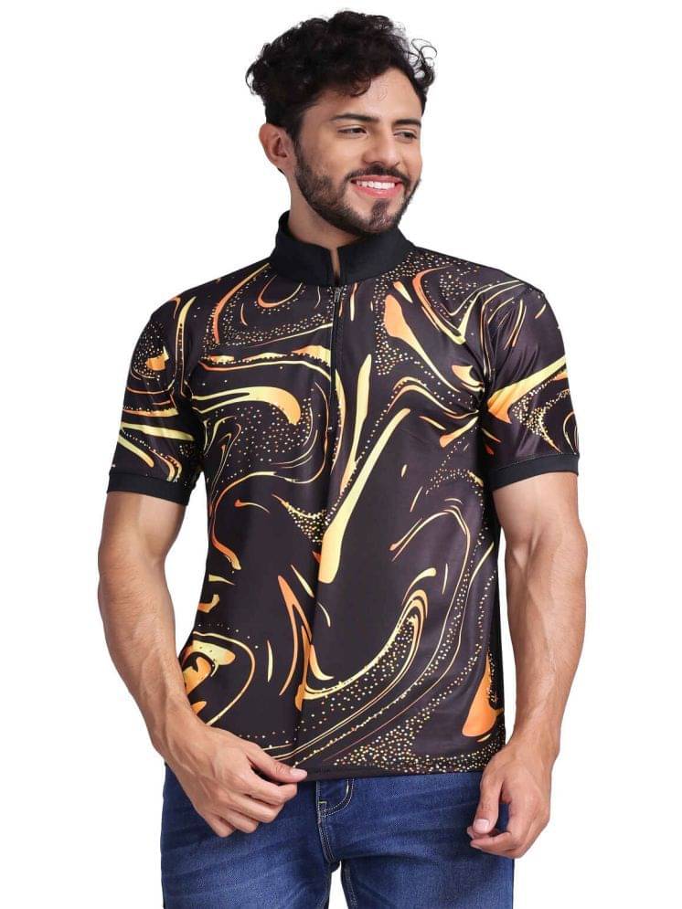 yellow tree Pack of 1 Polyester Regular Fit Printed Half Sleeves Men's Polo T Shirt ( Multicolor ) yellow tree Pack of 1 Polyester Regular Fit Printed Half Sleeves Men's Polo T Shirt ( Multicolor )