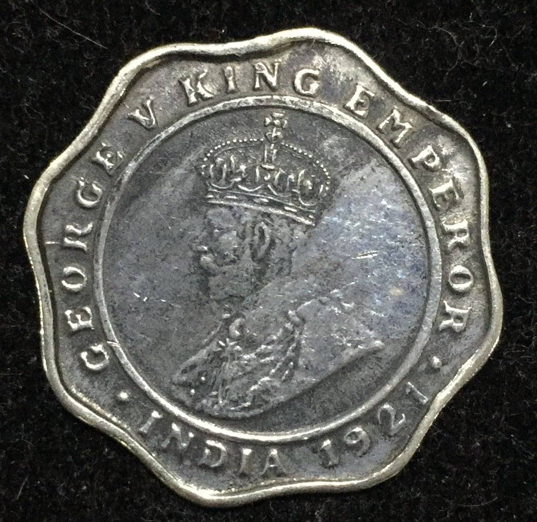 1921 FOUR ANNAS GEORGE V BRITISH INDIA RARE COIN 1921 FOUR ANNAS GEORGE V BRITISH INDIA RARE COIN