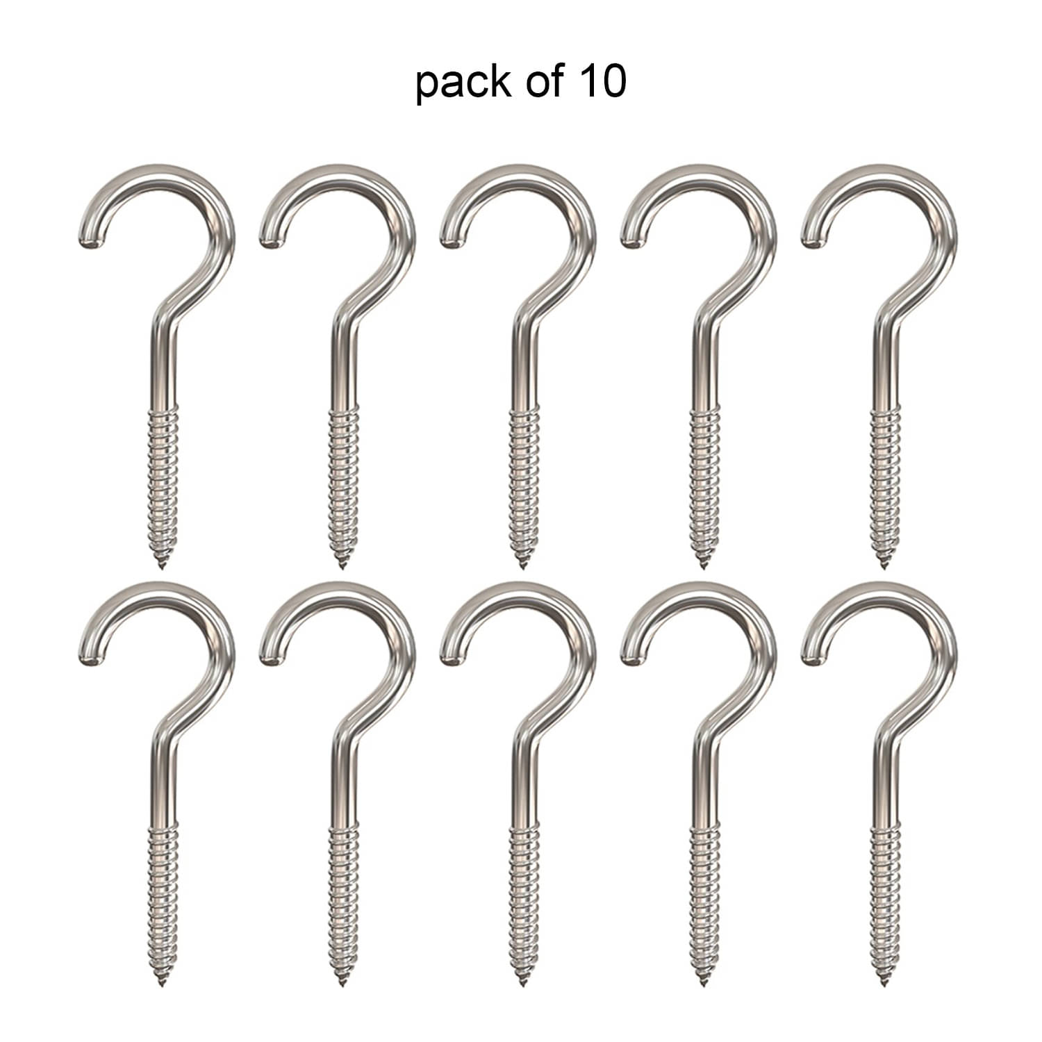     			64mm 8no Metal Cup Ceiling Hooks for Curtain, Arts & Jewelry Set of 10 Stainless Steel Hooks
