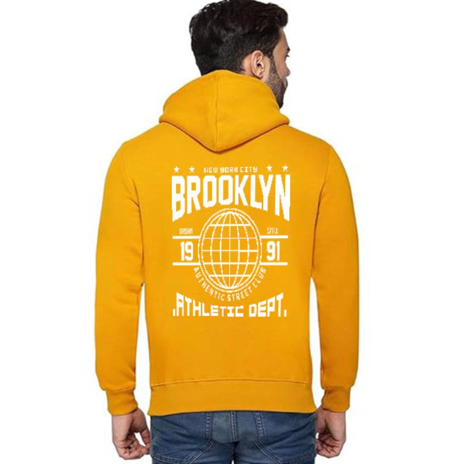ATIGIANO APPAREL Fleece Hooded Men's Sweatshirt - Yellow ( Pack of 1 ) ATIGIANO APPAREL Fleece Hooded Men's Sweatshirt - Yellow ( Pack of 1 )