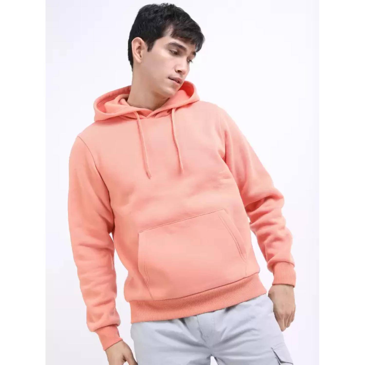 ATIGIANO APPAREL Fleece Hooded Men's Sweatshirt - Peach ( Pack of 1 ) ATIGIANO APPAREL Fleece Hooded Men's Sweatshirt - Peach ( Pack of 1 )