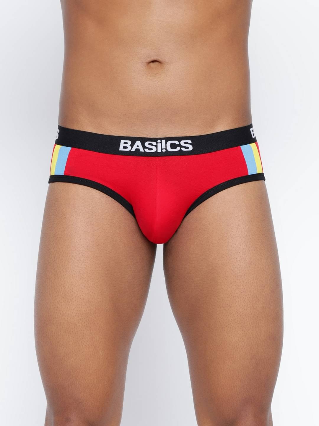 BASIICS By La Intimo Pack of 1 Cotton Blend Briefs For Men's ( Red ) BASIICS By La Intimo Pack of 1 Cotton Blend Briefs For Men's ( Red )