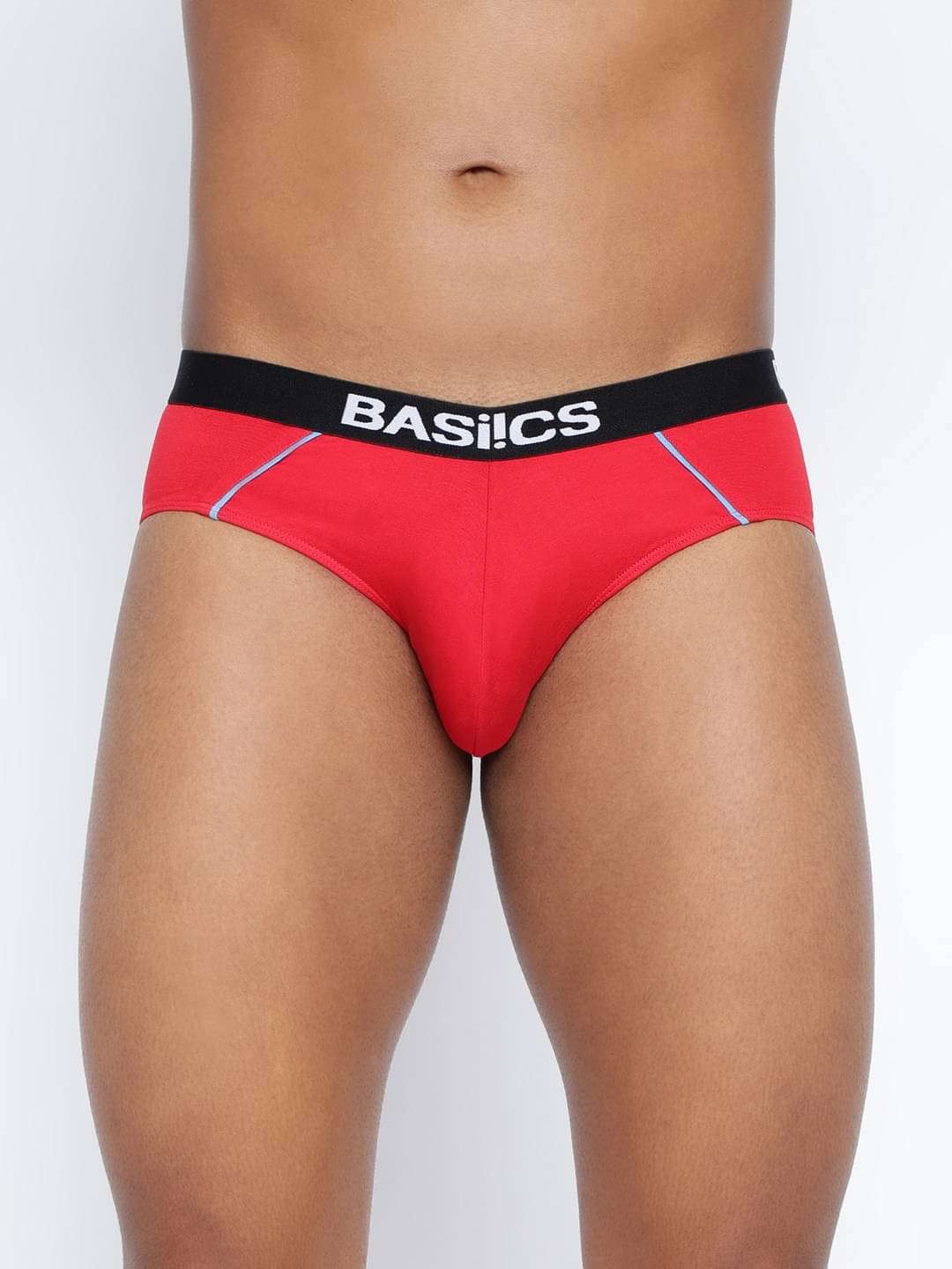 BASIICS By La Intimo Pack of 1 Cotton Blend Briefs For Men's ( Red )     			BASIICS By La Intimo Pack of 1 Cotton Blend Briefs For Men's ( Red )
