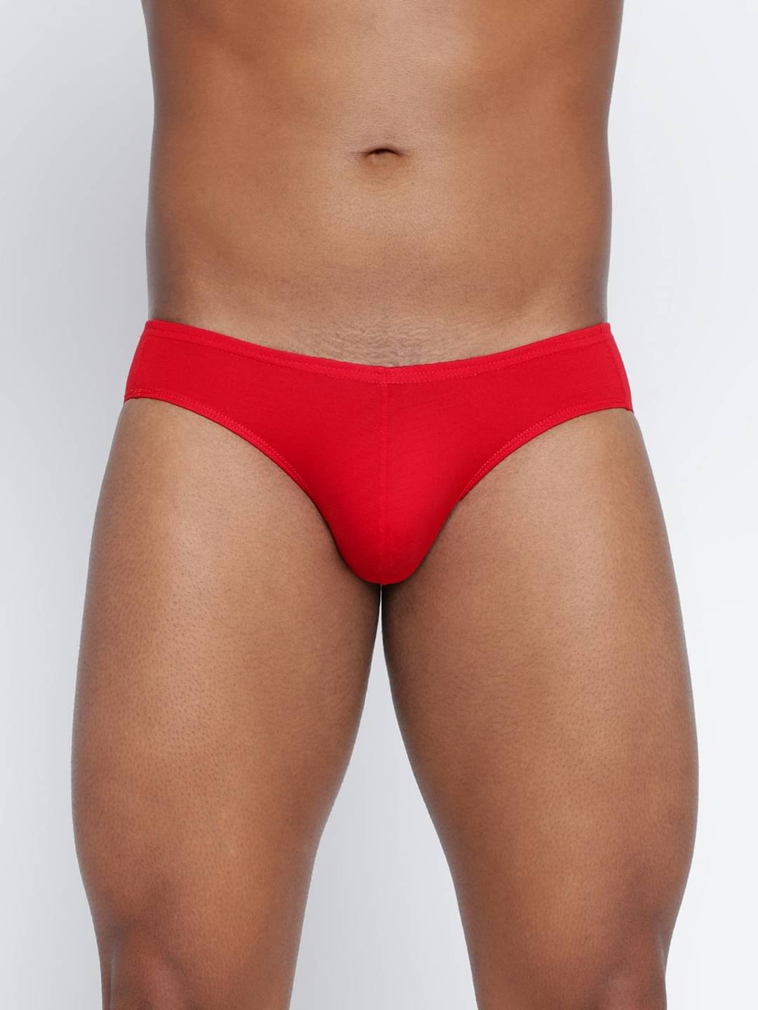 BASIICS By La Intimo Pack of 1 Cotton Blend Briefs For Men's ( Red ) BASIICS By La Intimo Pack of 1 Cotton Blend Briefs For Men's ( Red )