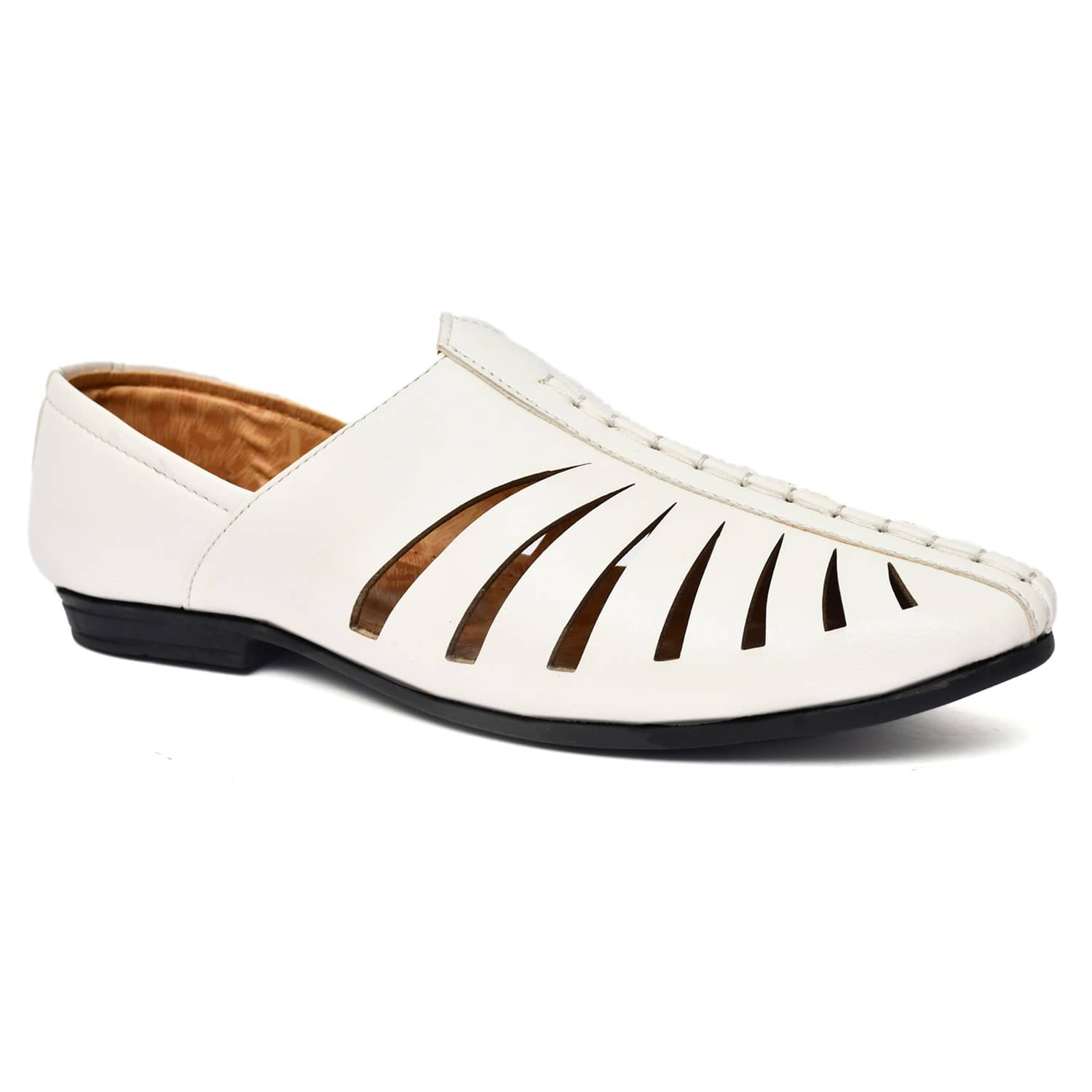 Biggie White Men's Mojaris - Ethnic Shoes | Buy online on ZillyBuy