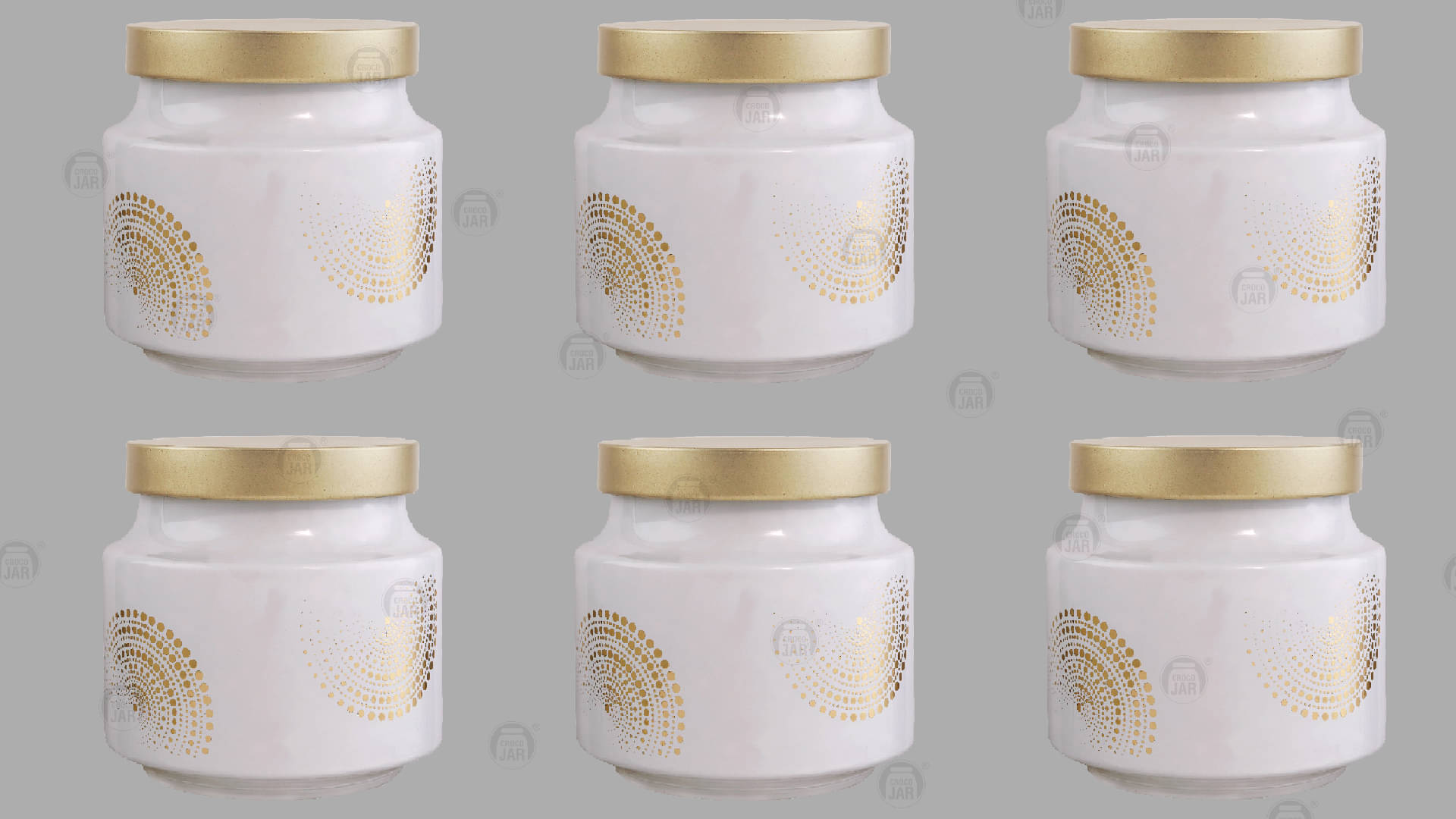     			CROCO JAR Glass Gold Cookie Container ( Set of 2 )