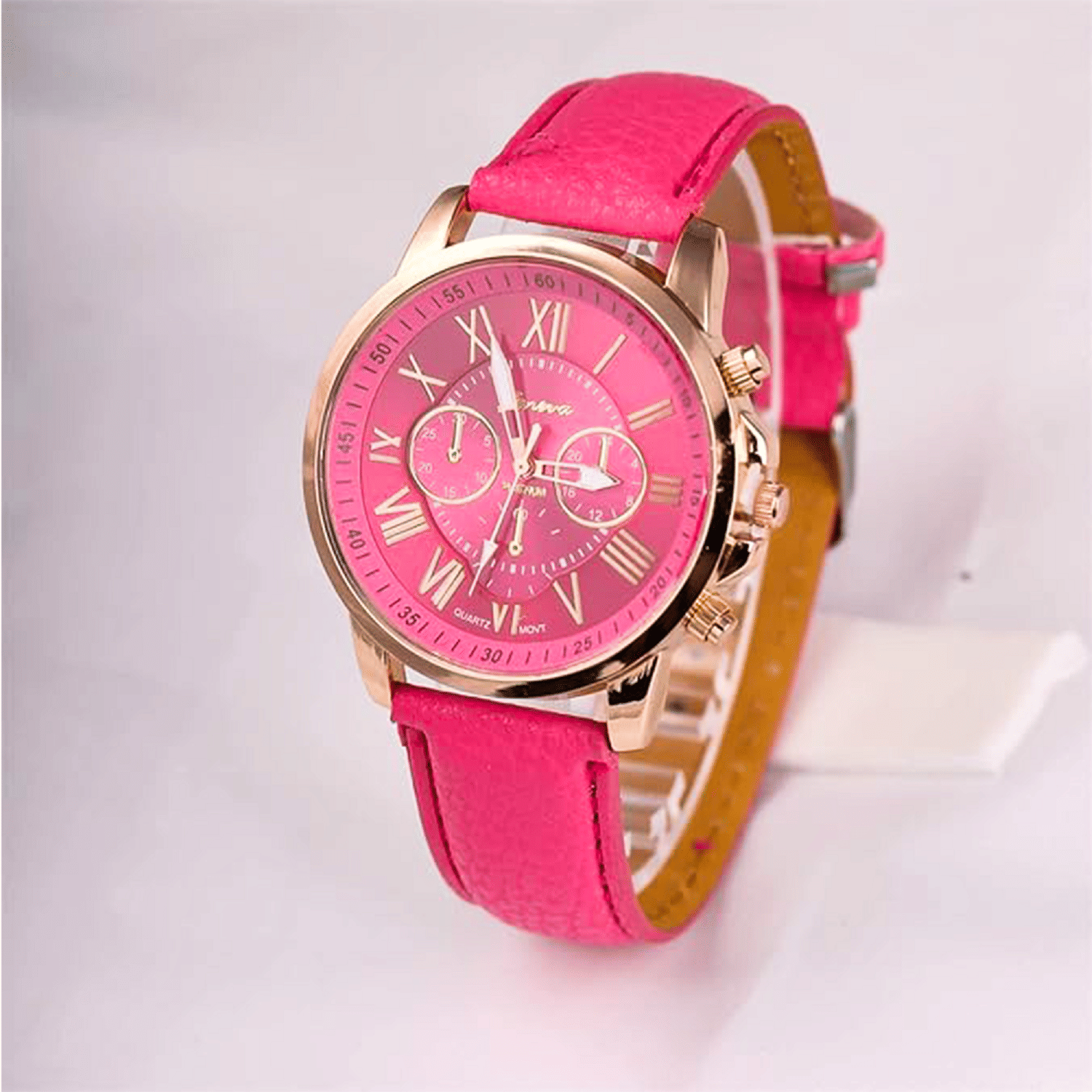 Cosmic Pink Leather Analog Womens Watch