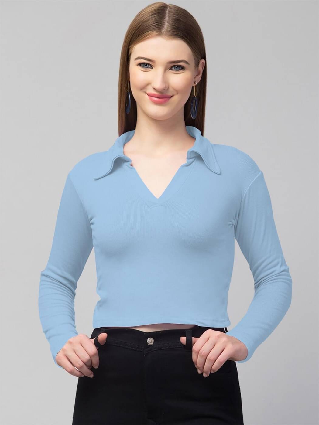     			Dream Beauty Fashion Women's Polyester Regular Top ( Blue )