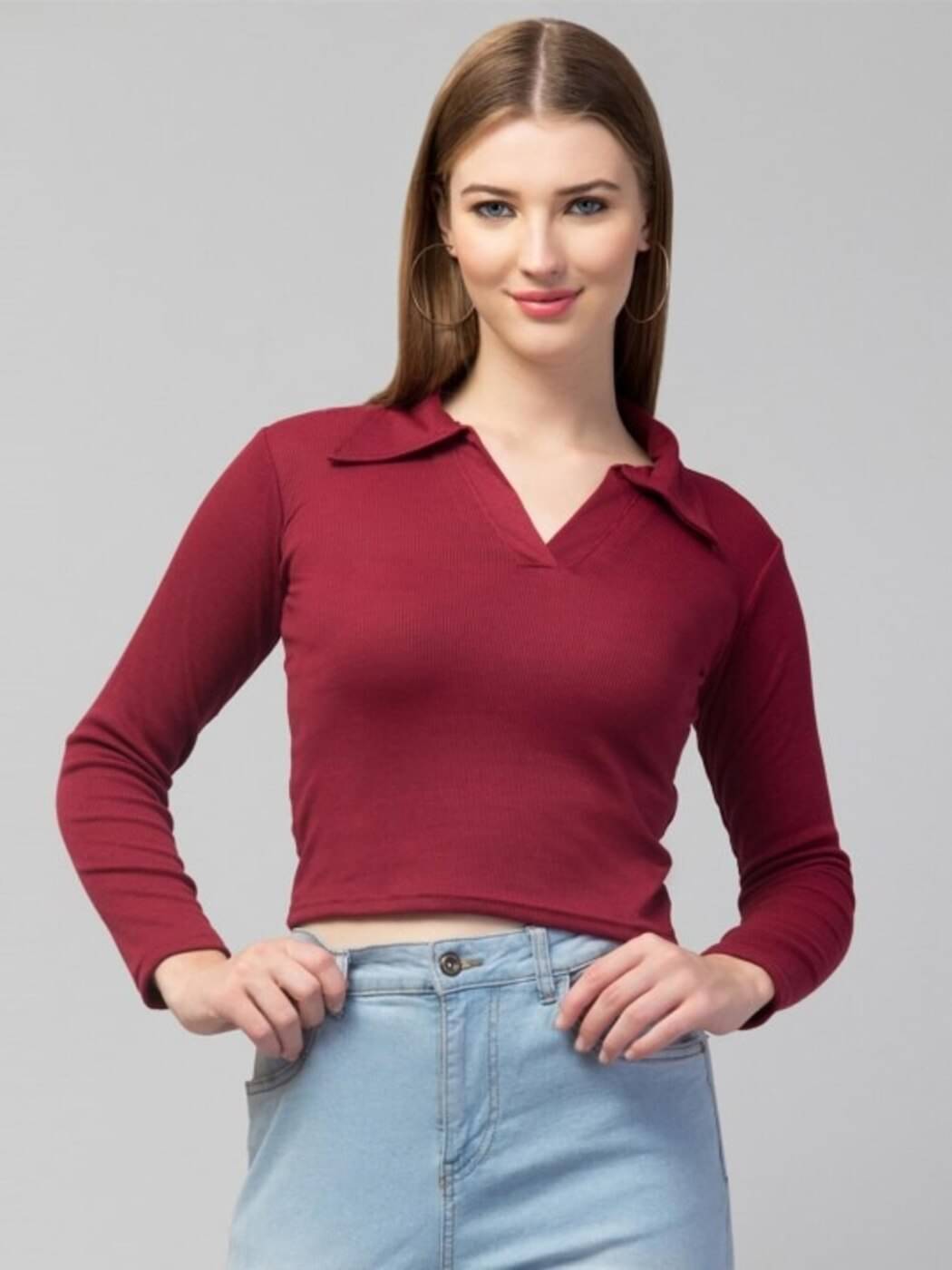     			Dream Beauty Fashion Women's Polyester Regular Top ( Maroon )