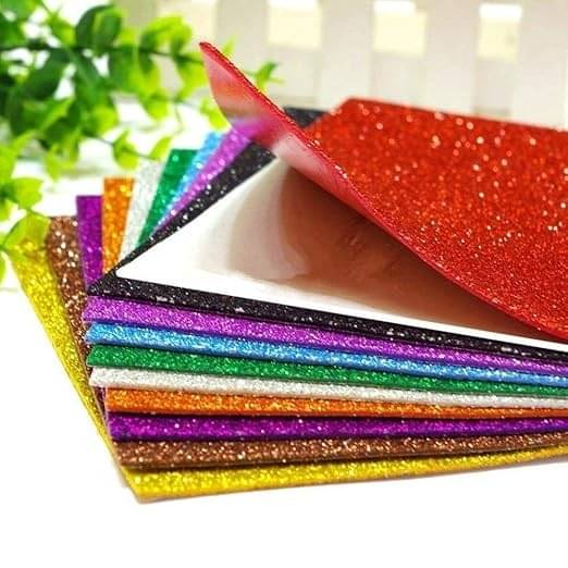 Eclet A4 Glitter Foam Sheet Sparkles 2 mm Thick 10 Different Color, for Art & Craft (self Adhesive) Eclet A4 Glitter Foam Sheet Sparkles 2 mm Thick 10 Different Color, for Art & Craft (self Adhesive)