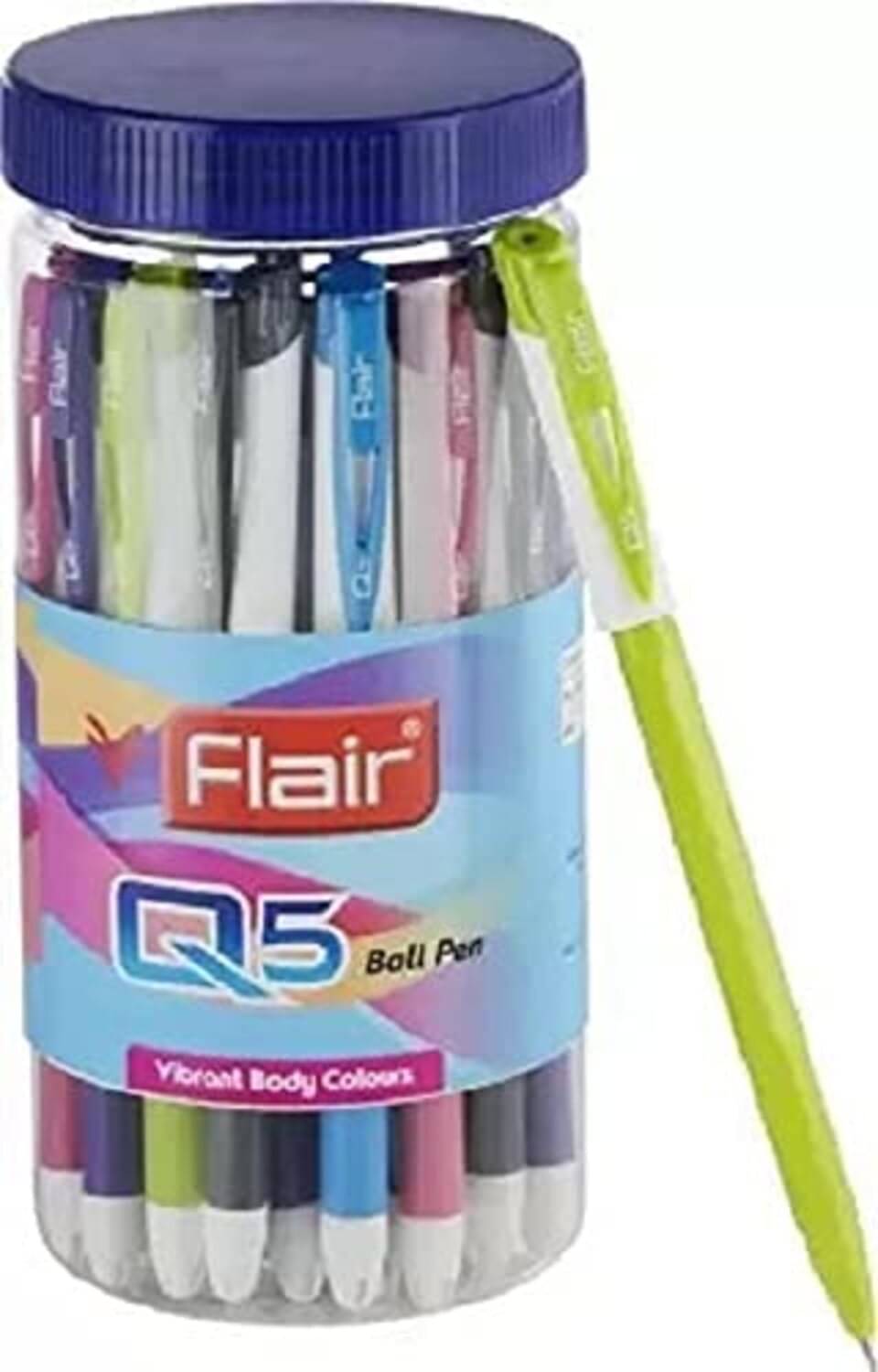 Flair Q5 Ball Pen Bule 25 Pcs Jar Pack Of 2 Flair Q5 Ball Pen Bule 25 Pcs Jar Pack Of 2