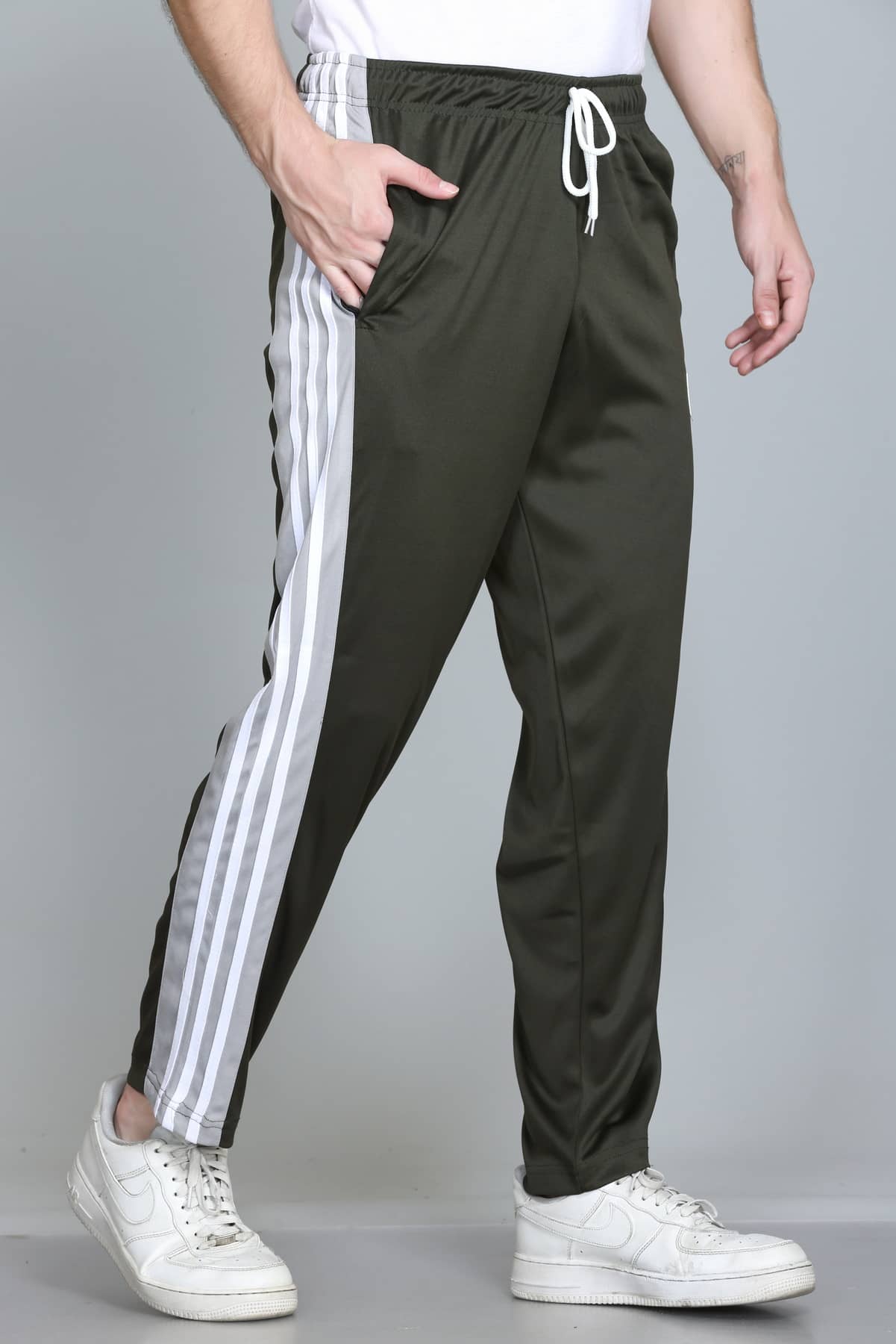 HVBK Olive Green Polyester Men's Trackpants ( Pack of 1 ) - Track Pants | Buy online on ZillyBuy
