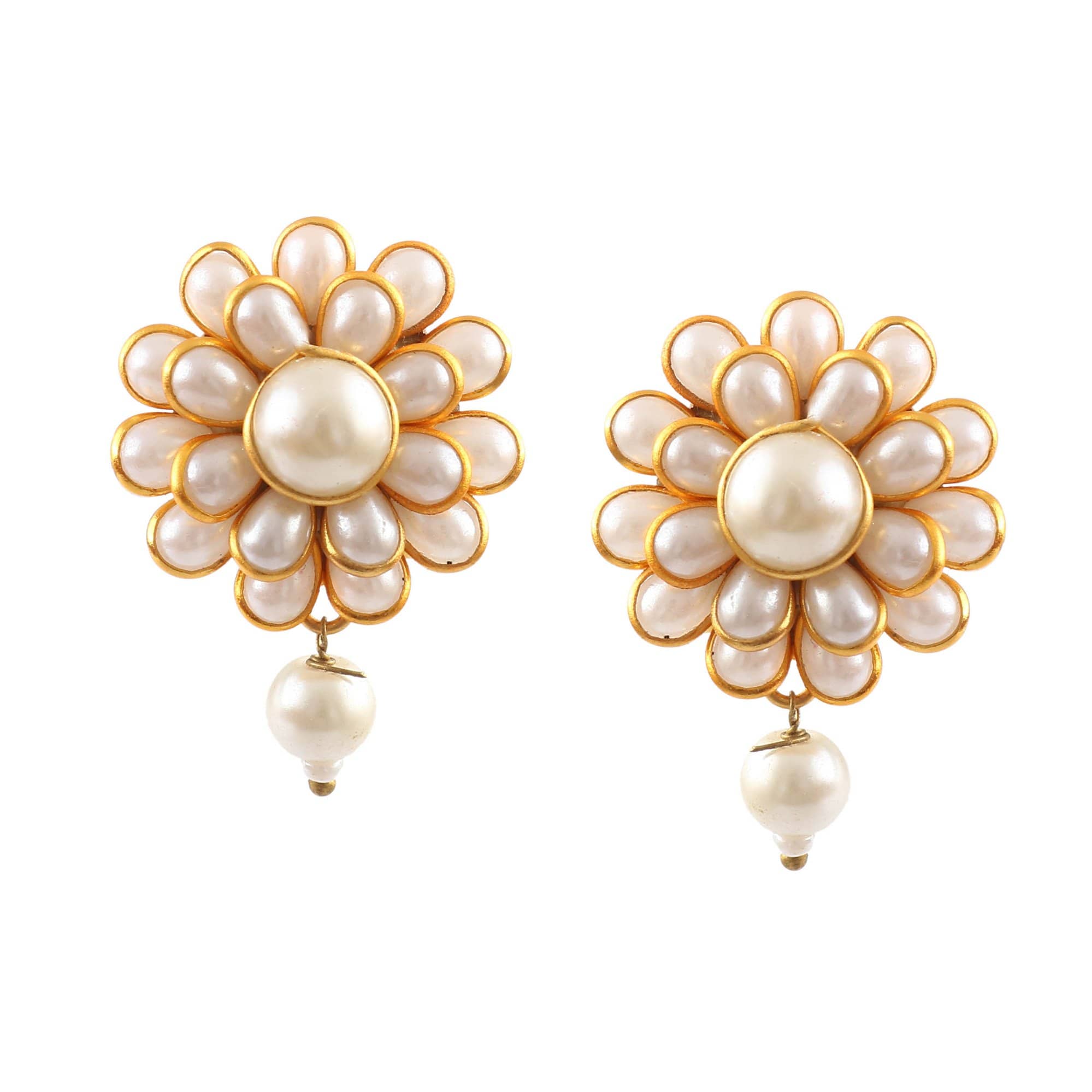 Jewar White Drop Earrings ( Pack of 1 ) - Earrings | Buy online on ZillyBuy