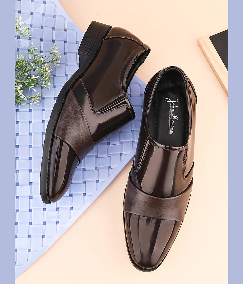 John Karsun Brown Men's Slip On Formal Shoes - Formal Shoes | Buy online on ZillyBuy