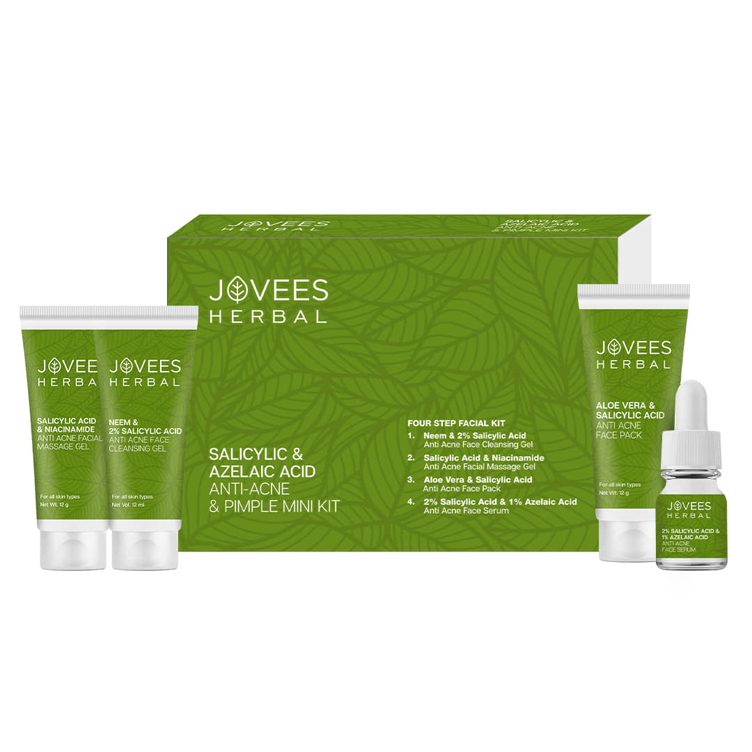 Jovees Herbal Salicylic & Azelaic Acid Anti-Acne & Pimple Mini Facial Kit For Oily 41g (Pack of 1)