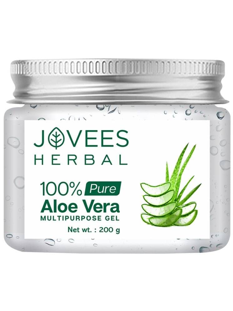 Jovees Herbal 100% Pure Aloe Vera Multipurpose Gel for Face, Hair Hydrating Gel, 200gm (Pack of 1)     			Jovees Herbal 100% Pure Aloe Vera Multipurpose Gel for Face, Hair Hydrating Gel, 200gm (Pack of 1)