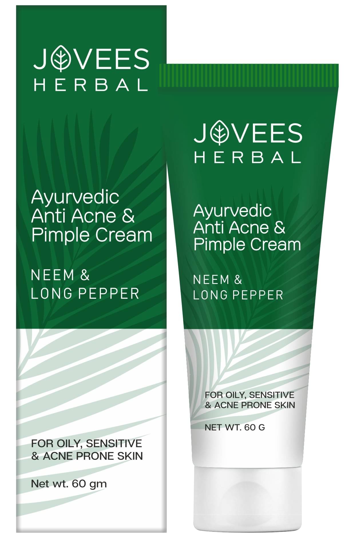     			Jovees Ayurveda Anti Acne & Pimple Cream For Oily, Sensitive & Acne Prone Skin, 60gm (Pack of 1)