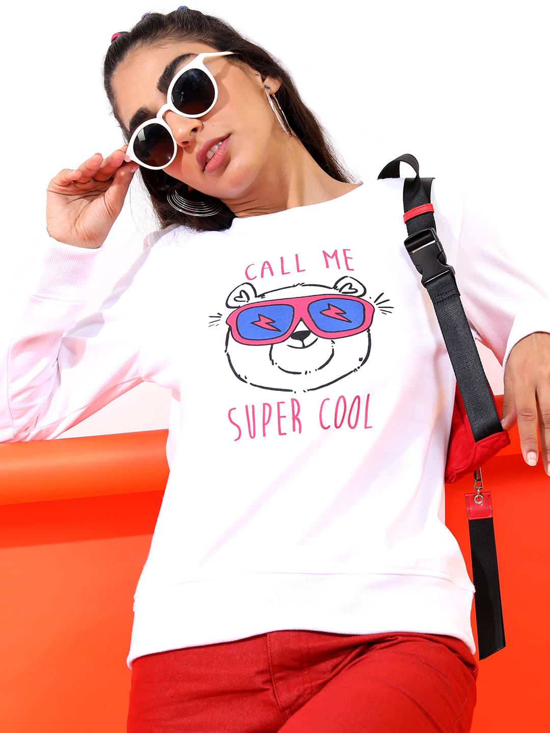     			Ketch Cotton Blend Women's Non Hooded Sweatshirt ( White )