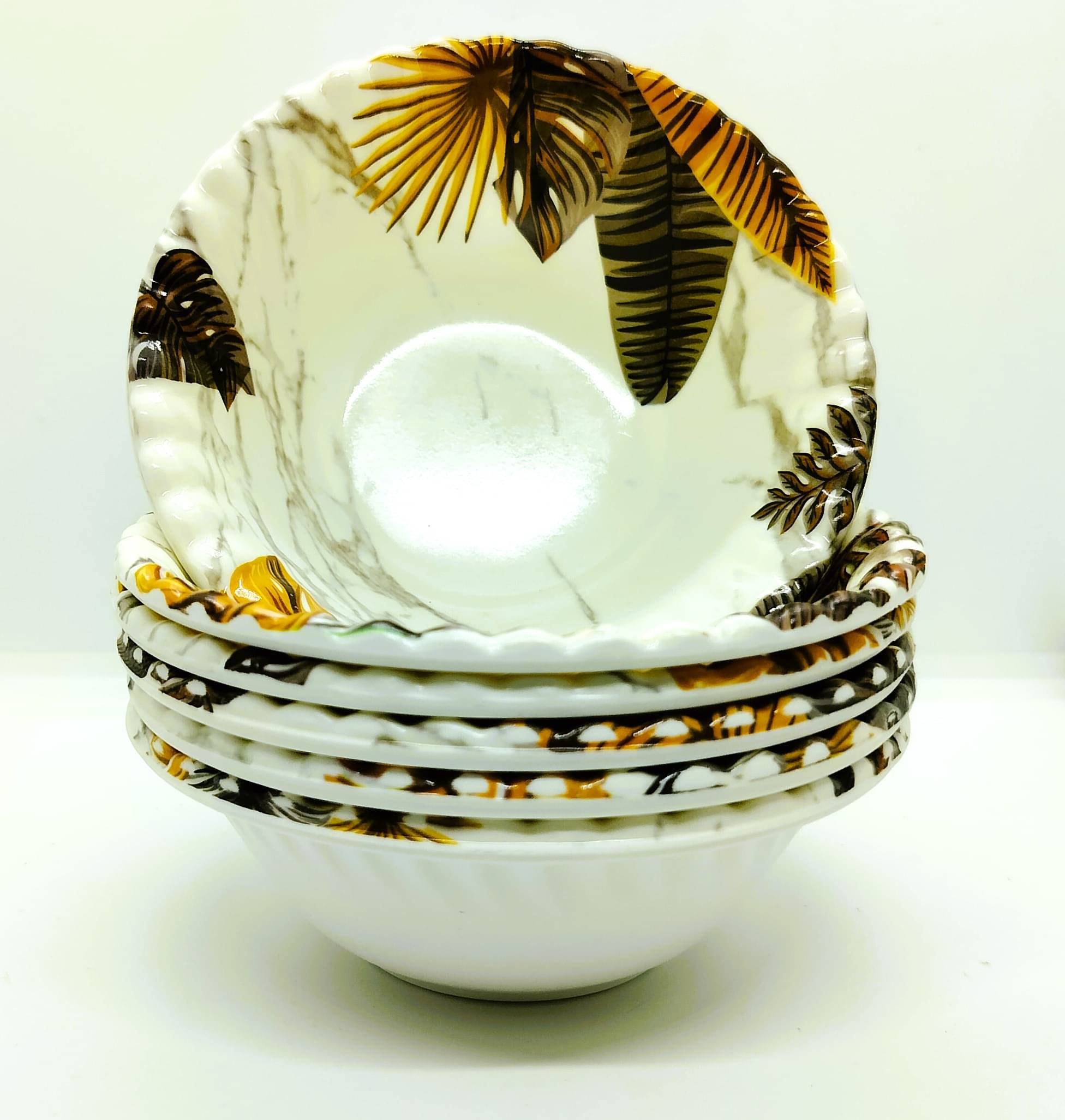 Laserbot Serving Bowl (5 X 2" INCH) Melamine Printed Fruit Bowl 7 cm ( Set of 6 ) White Laserbot Serving Bowl (5 X 2" INCH) Melamine Printed Fruit Bowl 7 cm ( Set of 6 ) White